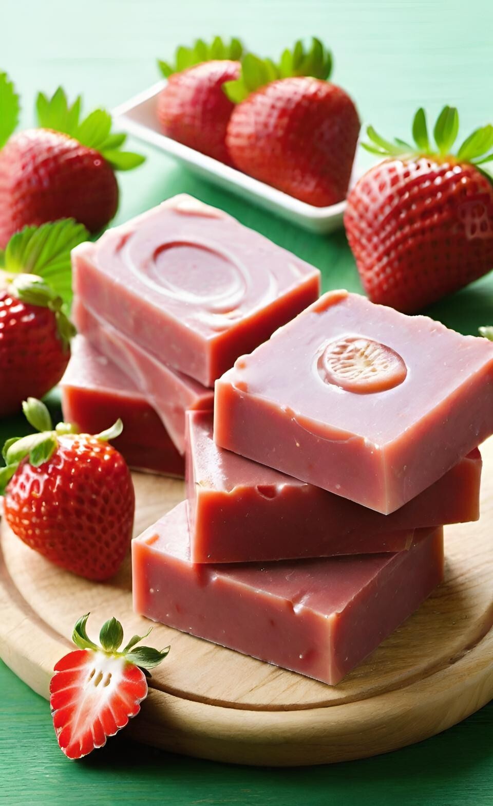 Strawberry Handmade Organic Soap Bar Natural Oil Wonderful Scent Premium Body