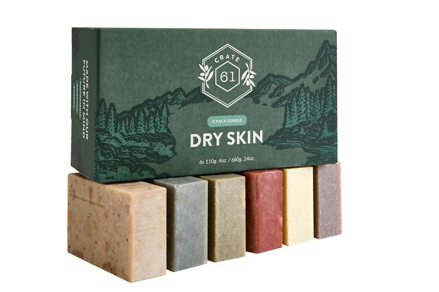 Luxury Plant-Based Natural Bar Soap – Pack of 6 for Dry Skin, Handmade in Canada