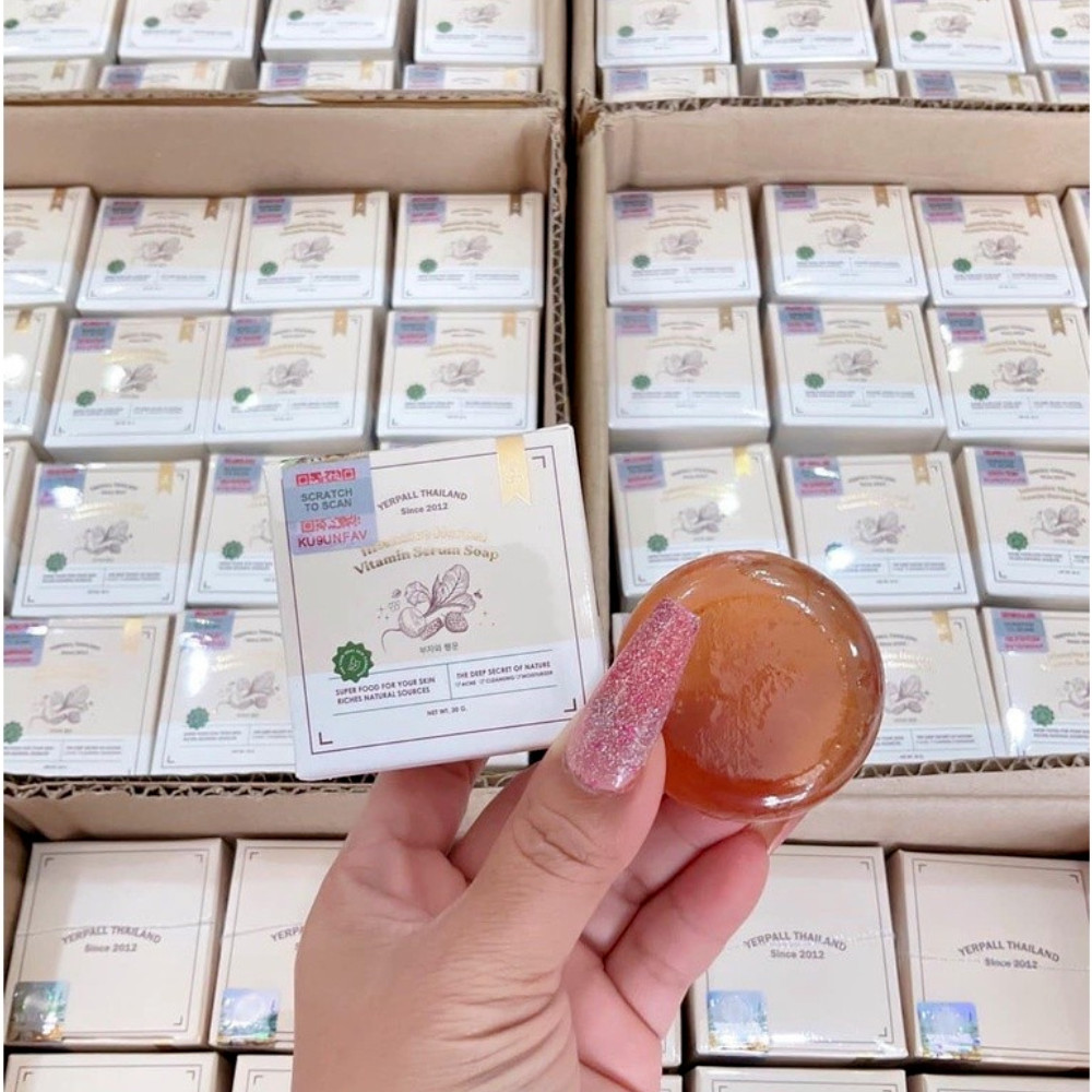 YERPALL SOAP Intensive, fresh serum soap, round bar, clear facial 30g. x 4 pcs.