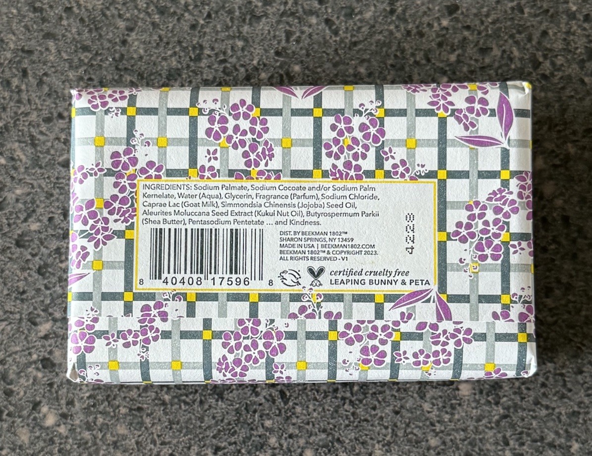 Beekman 1802 Goat Milk Bar Soap – LILAC DREAM – full size 9.0 oz