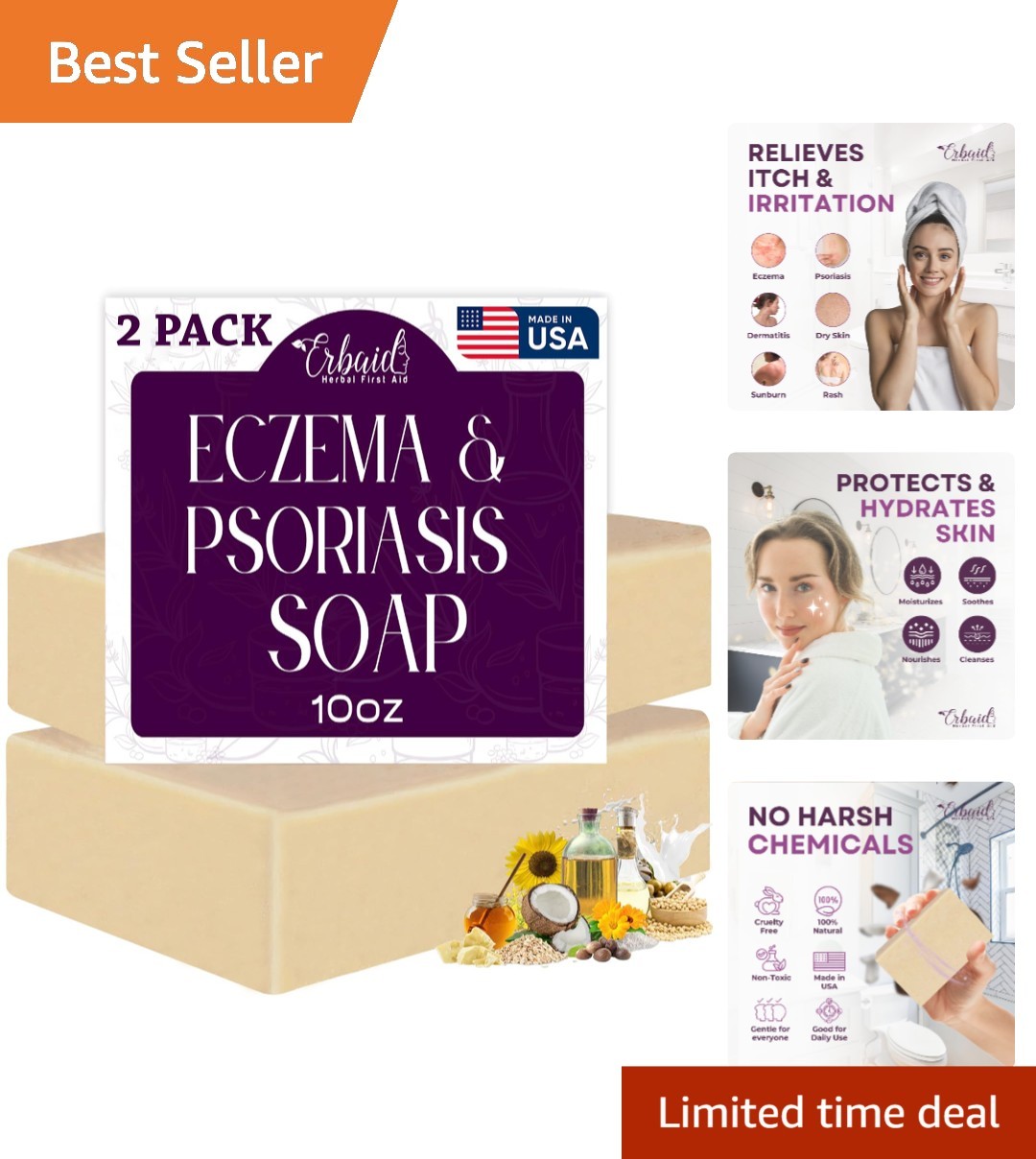 Gentle Anti-Itch Soap Bar – Safe for Adults & Kids with All Natural Ingredients