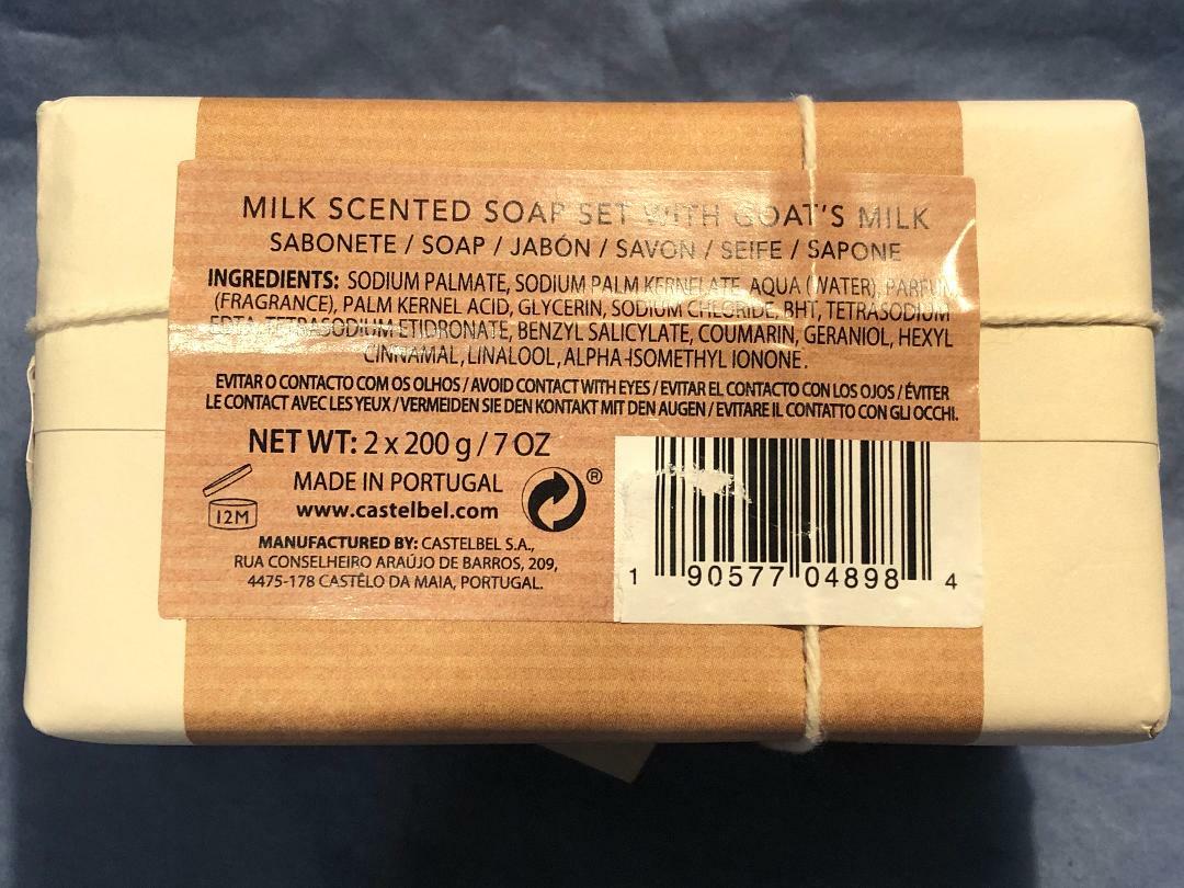 2 X CASTELBEL~Triple Milled~GOAT’S MILK~SOAP~Batch # 04898~7oz/200g x 2~NEW