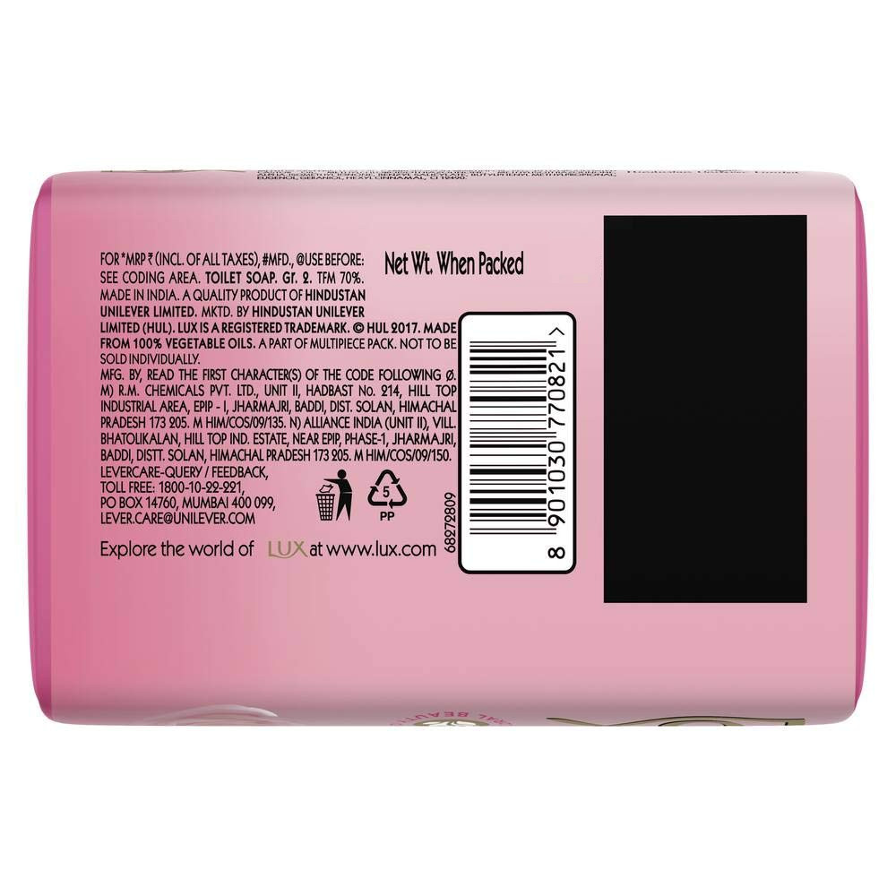 LUX Soft Touch Bar Soap French Rose & Almond Oil (3 Pack), 3 x 80g