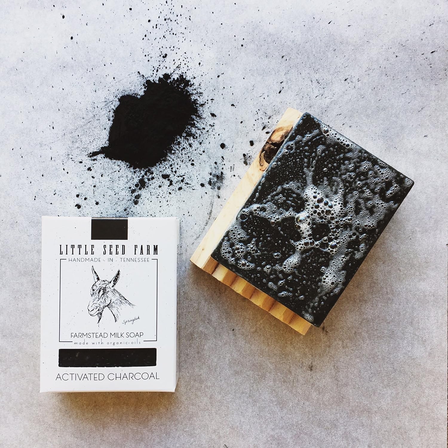 Little Seed Farm Organic Goat’s Milk Soap – 3 Pack of Activated Charcoal Facial
