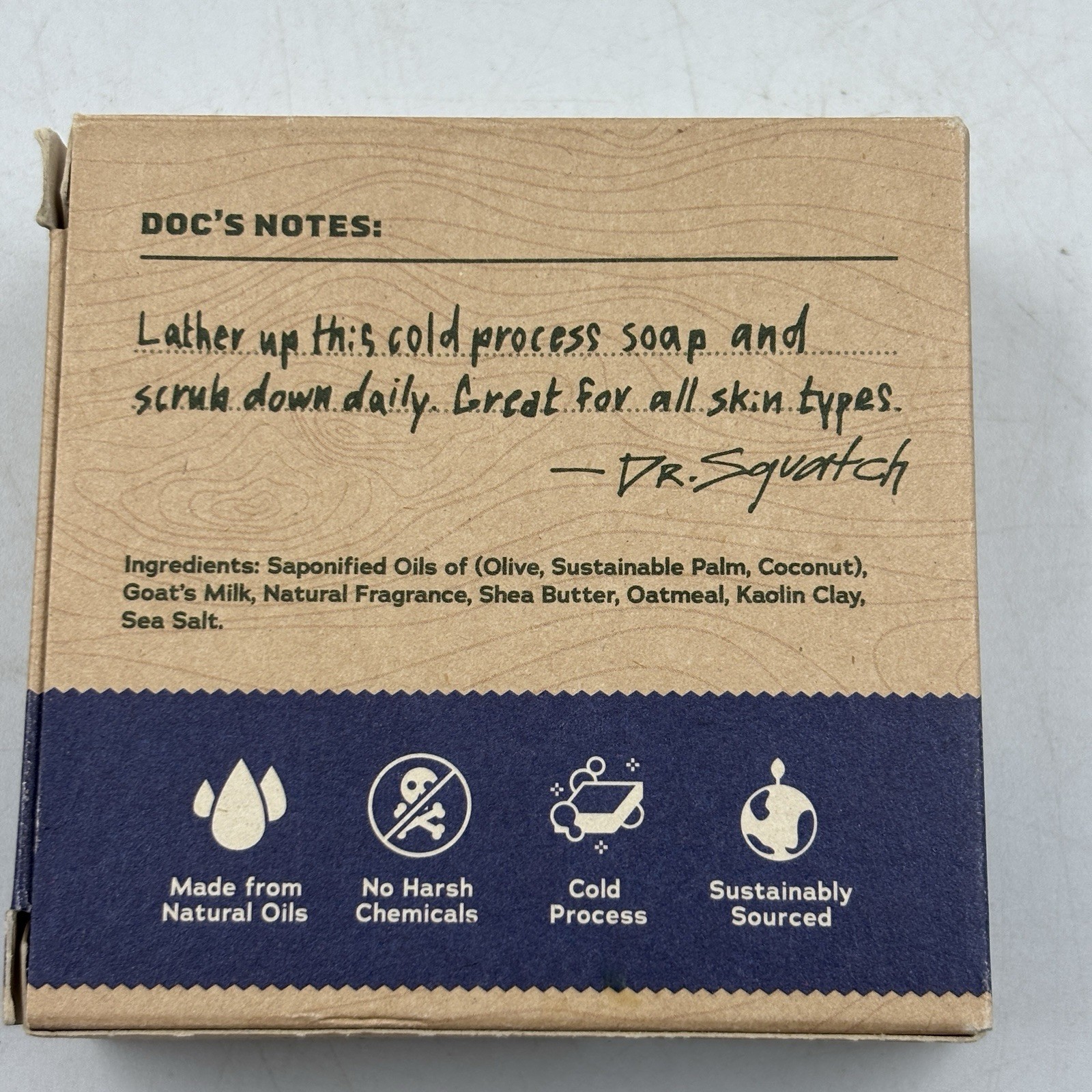 Dr. Squatch Deep Sea Goats Milk Natural Soap Bar Med Grit 5oz Stocking Stuffer