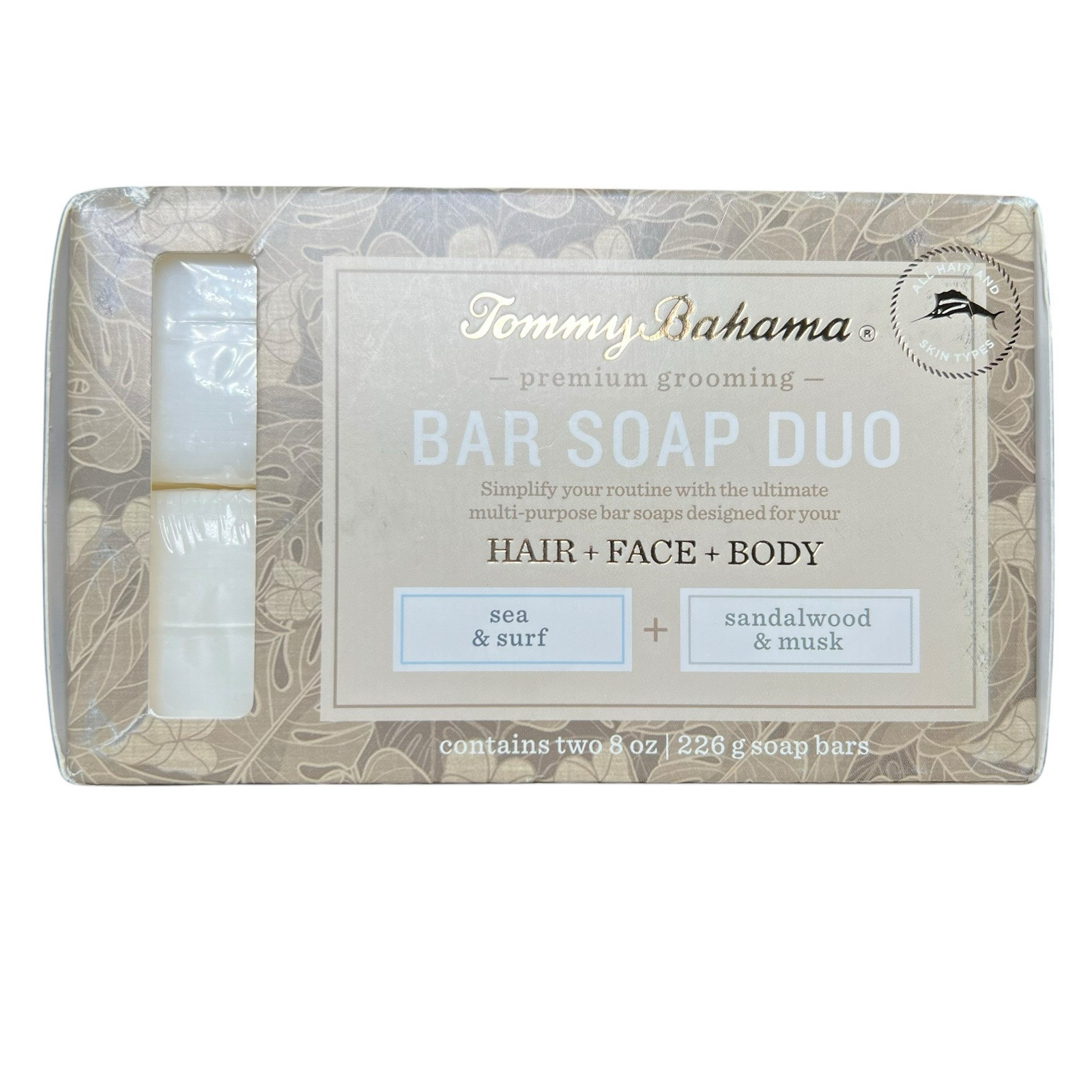 Tommy Bahama Sea & Surf Sandalwood Musk Soap 4 Bars – 8oz Each Luxury