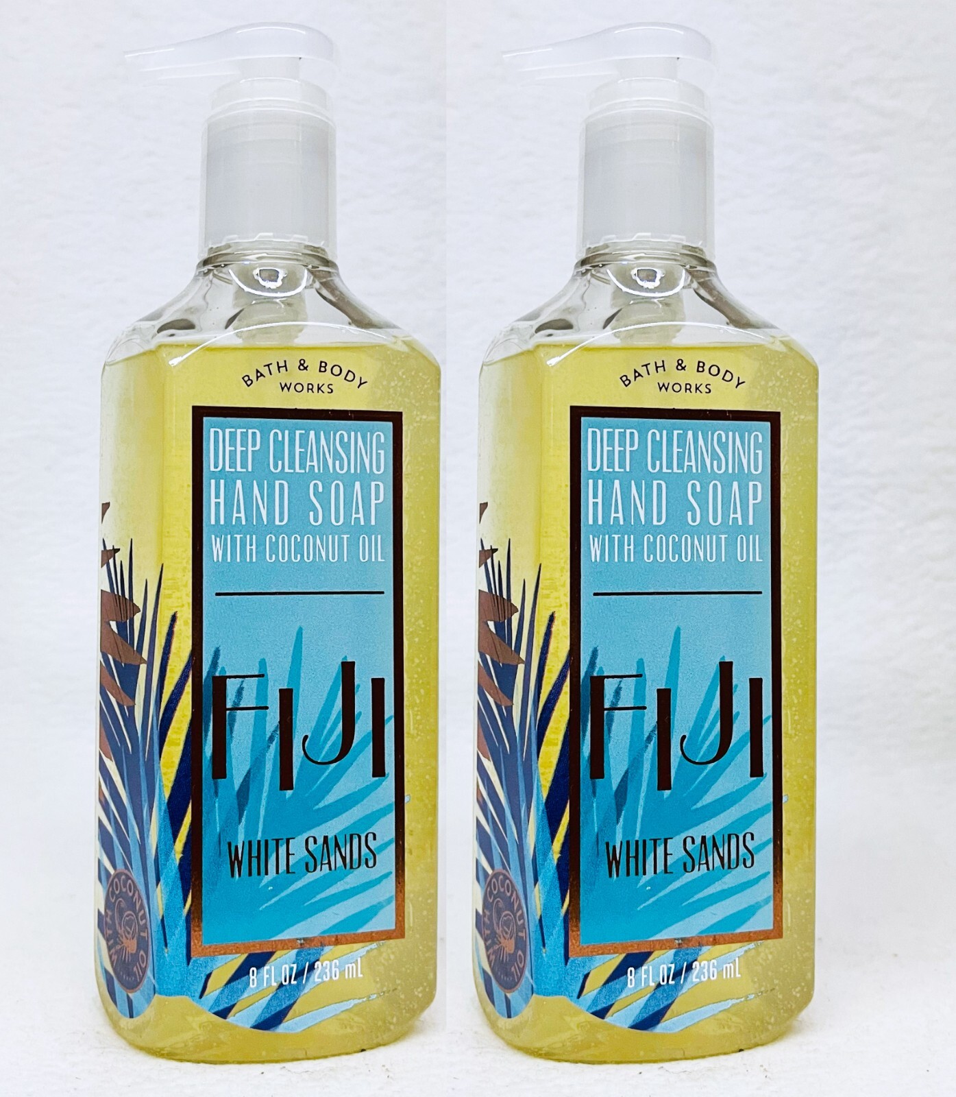 2 Bath & Body Works FIJI WHITE SANDS Deep Cleansing Hand Soap 8.0 oz