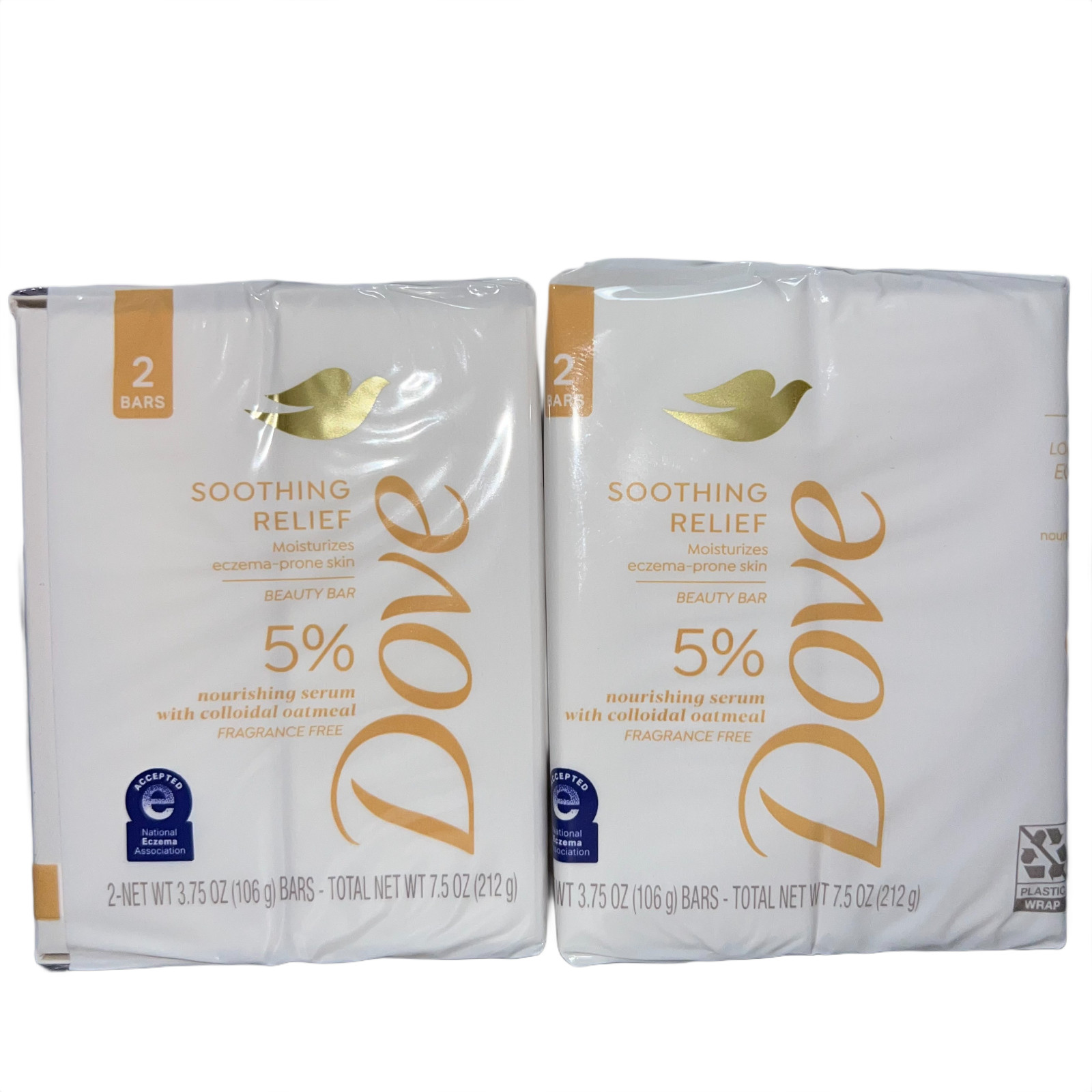 2x Dove Soothing Relief Eczema‑Prone Skin Beauty Bar 2 Pack (4 Bars Total)