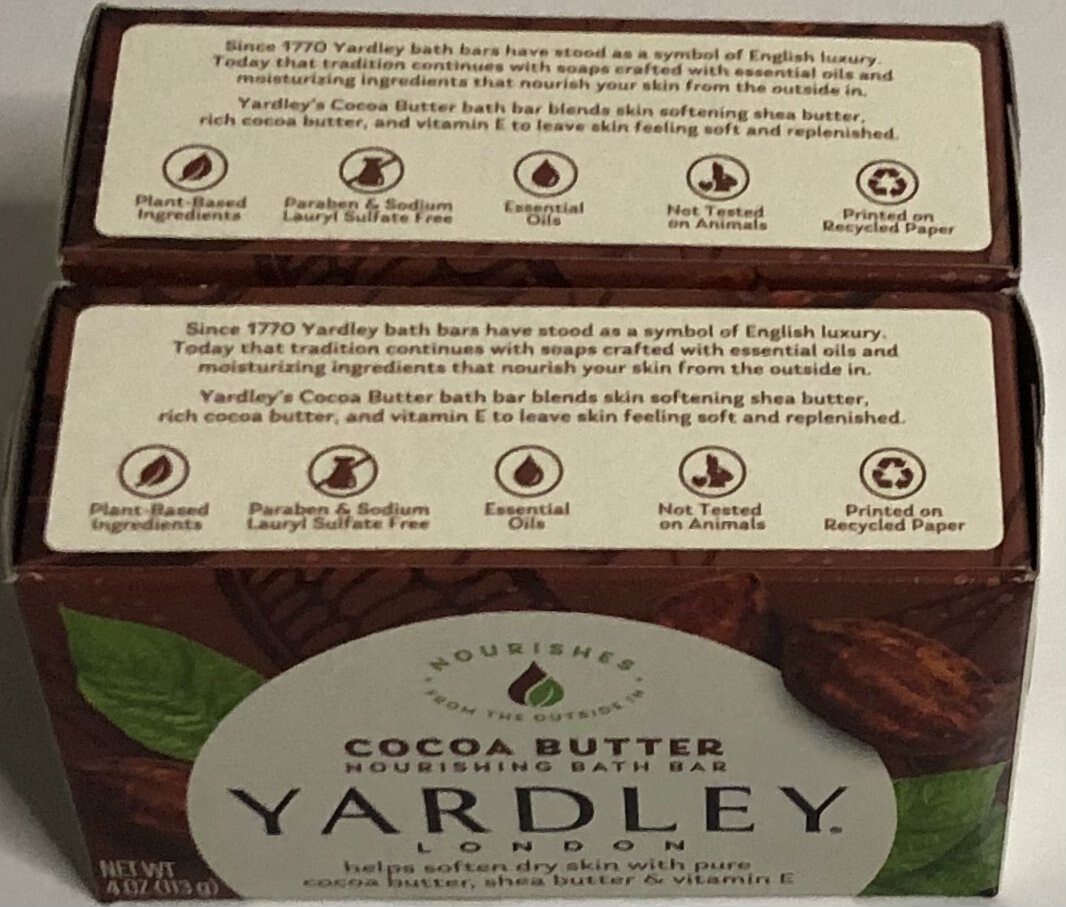 Yardley London Cocoa Butter Nourishing Bath Bar 4 OZ (2 Bars)