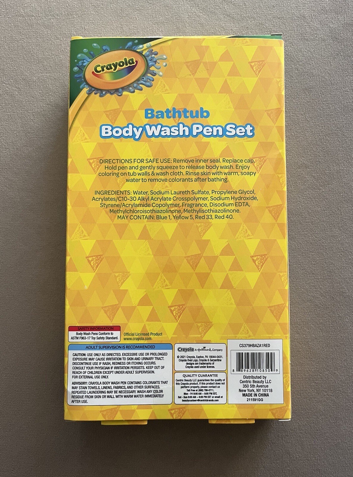 Crayola Bathtub Body Wash Pen Set, 5 Fruity Scents & Wash Cloth, New In Box