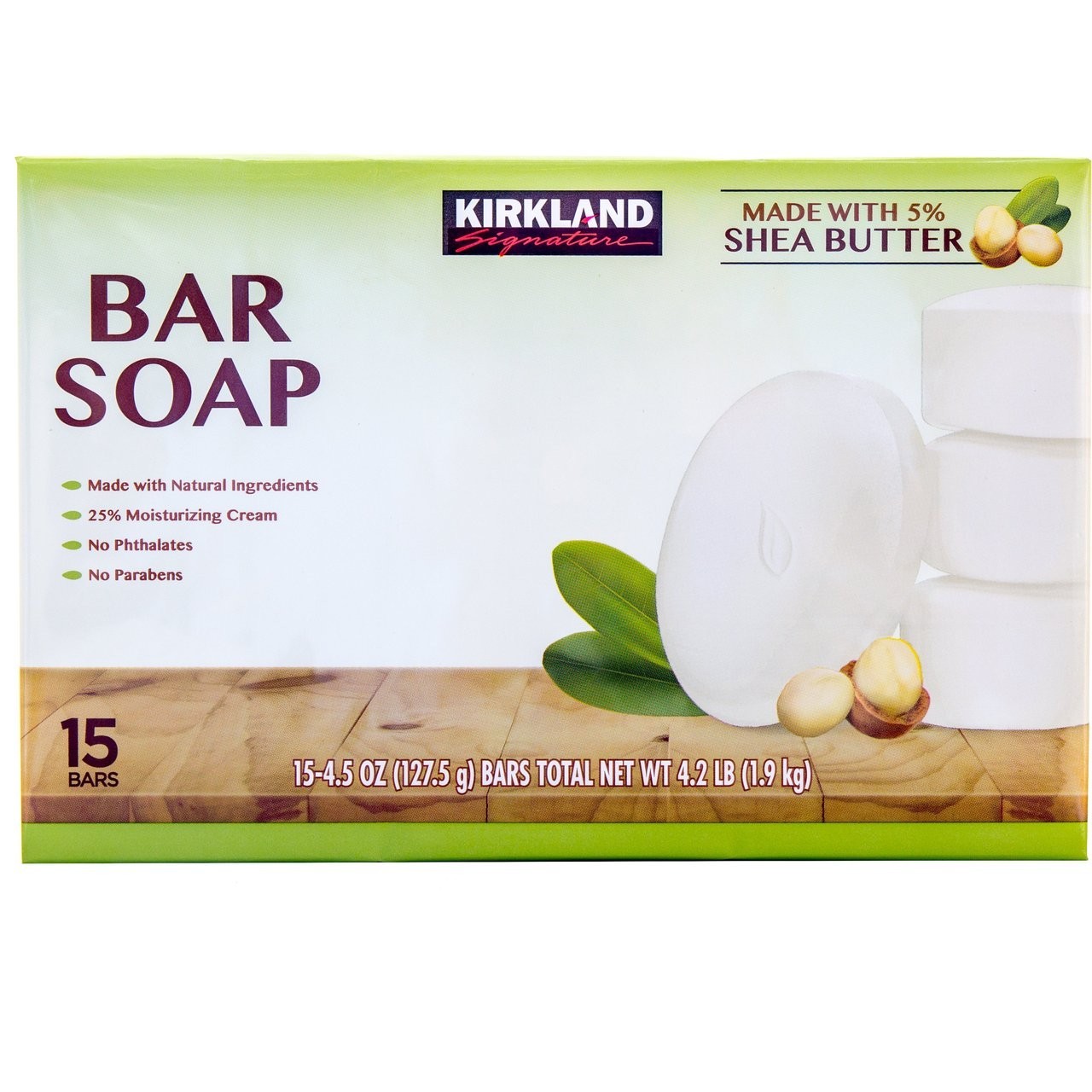 Kirkland Signature Bar Soap with Shea Butter, 4.5 Ounce (15 Count)