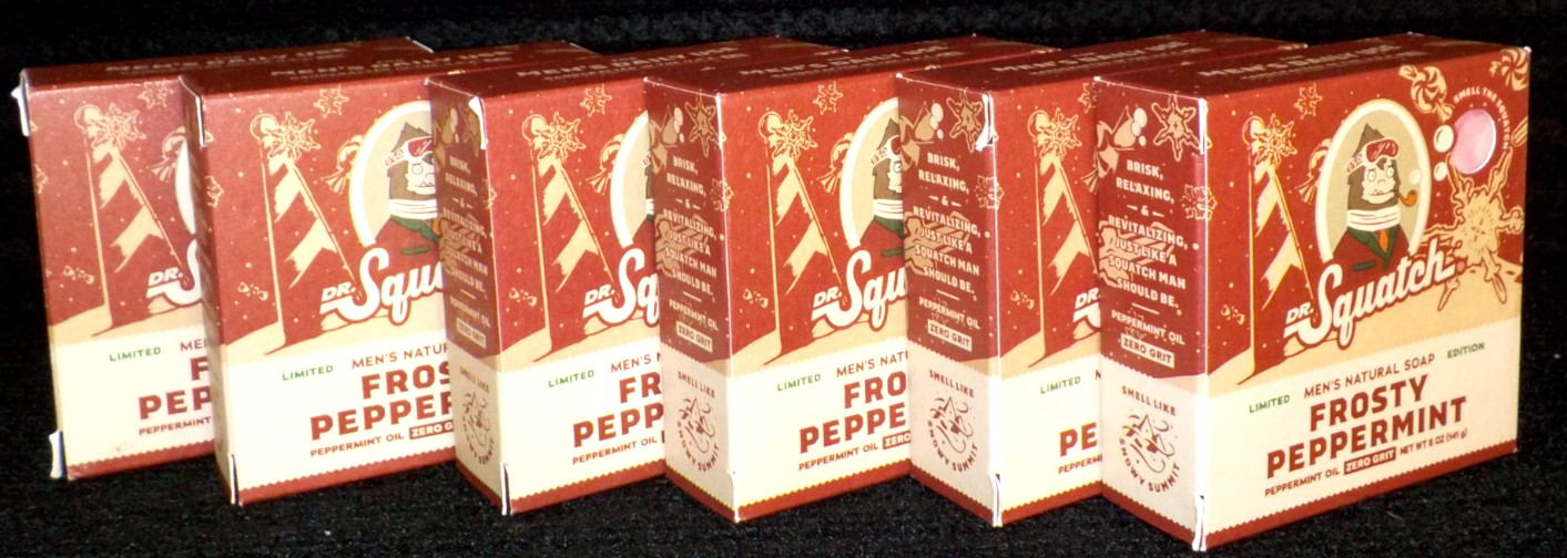 6 pk DR. SQUATCH Men’s Natural SOAP FROSTY PEPPERMINT 5 oz Limited Edition L@@K!