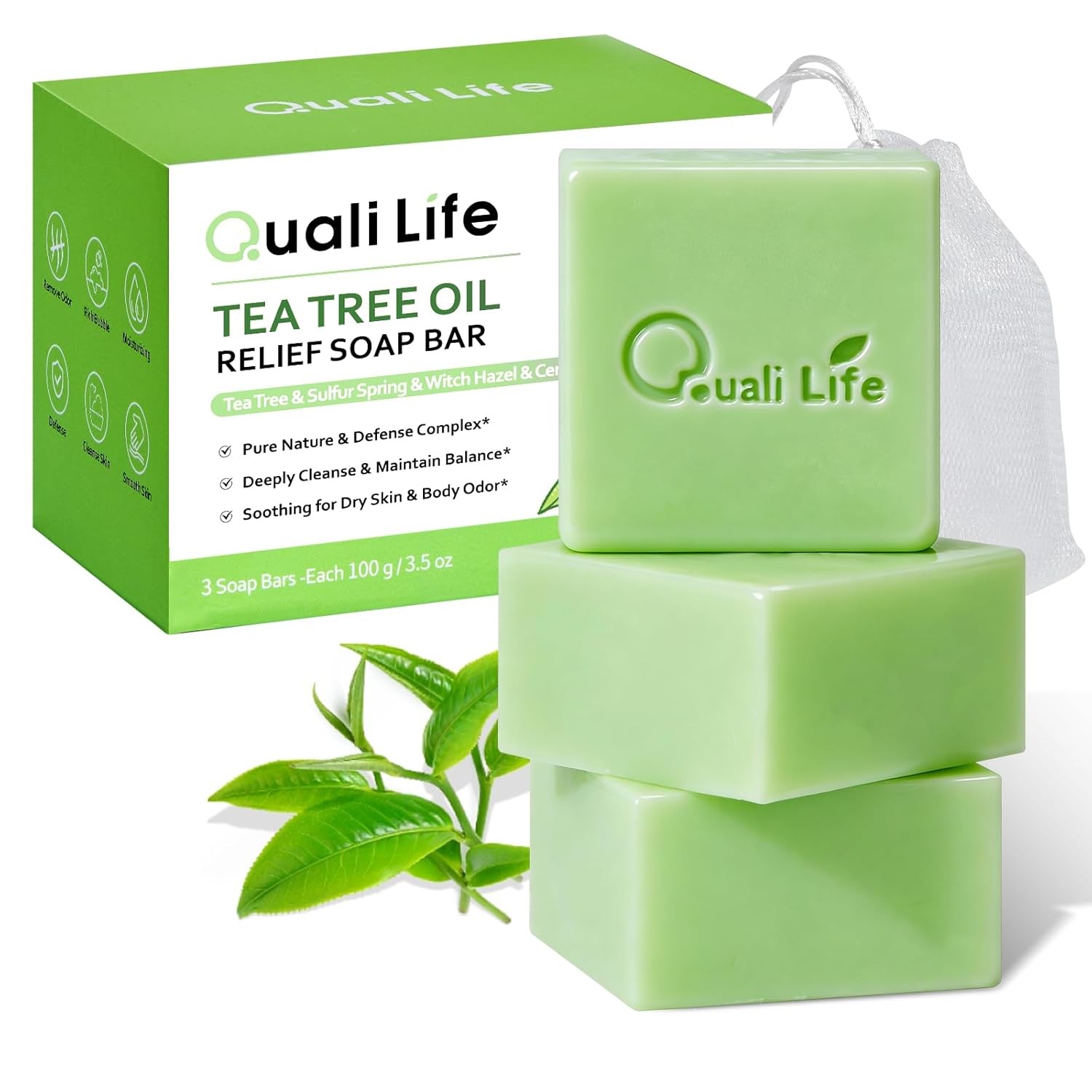 Tea Tree Soap, Tea Tree Soap Bar for Face & Body, Antifungal Soap with Tea Tree