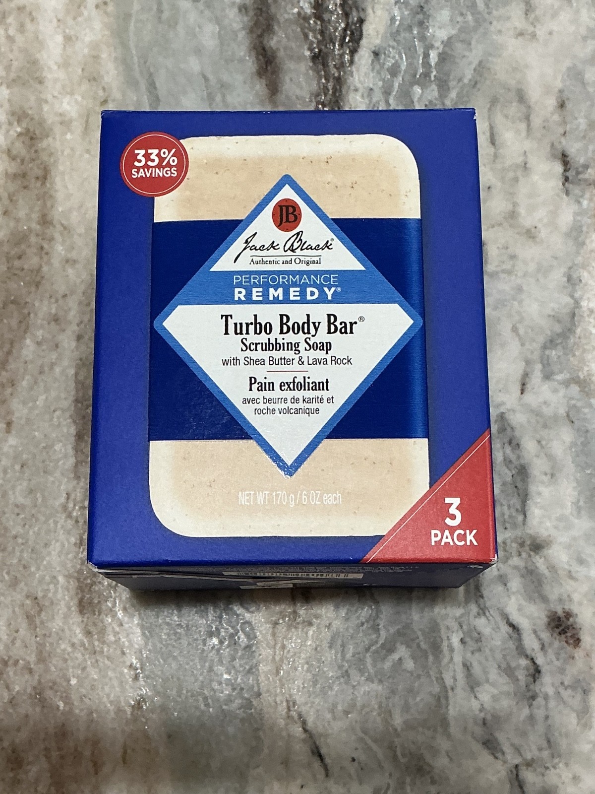 Jack Black – Mens Turbo Body Bar Scrubbing Soap, 6 oz – w/ shea butter/lava rock