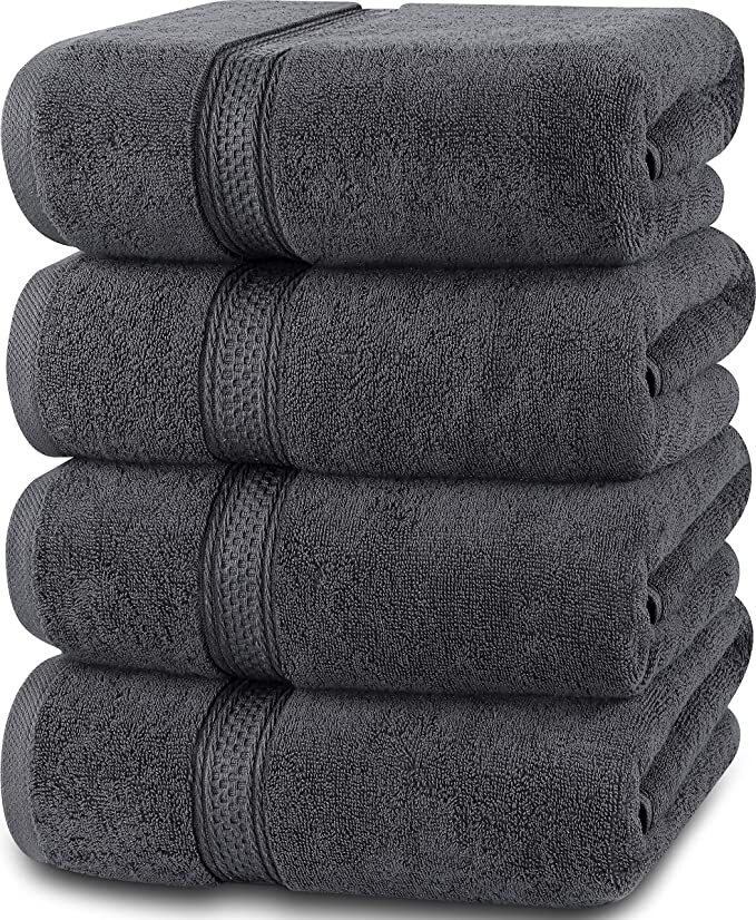 Luxury Bath Towels Pack of 4 27×54 Inches Cotton Soft 600 GSM Utopia Towels