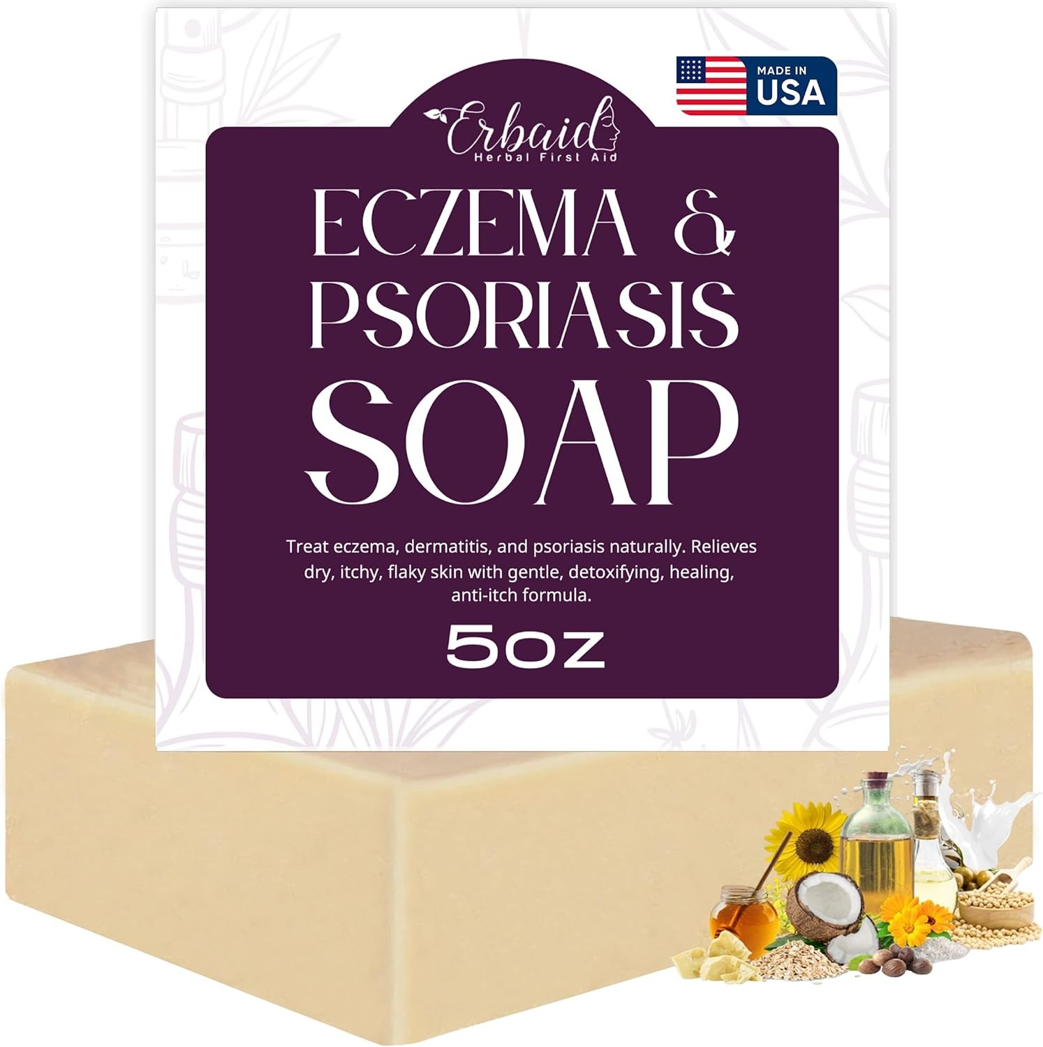 Eczema Soap Bar for Face and Body – All Natural Dermatitis, Psoriasis Treatment