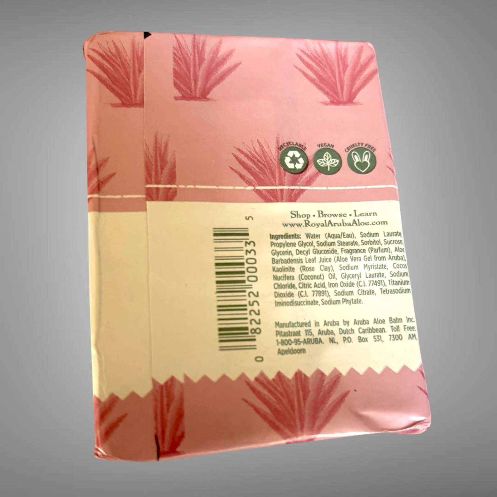 3 Bars Of New Aruba Aloe Soap Dream Paradise, Coconut Island & Tropical Rose