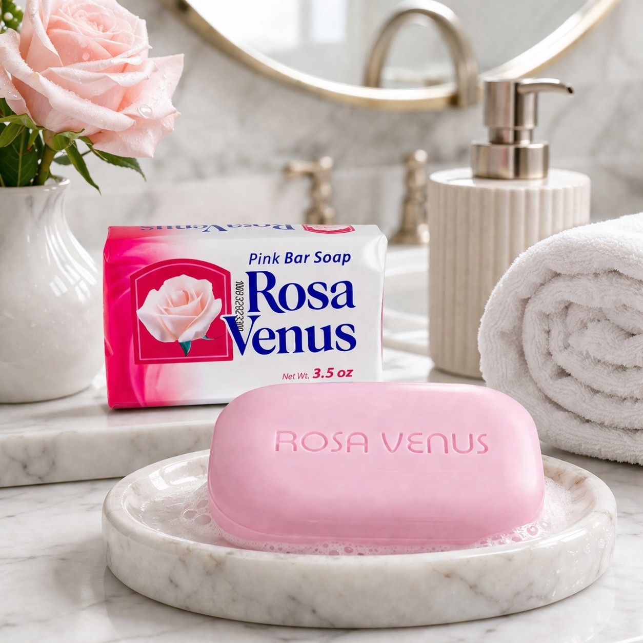 Rosa Venus Pink Soap- 3.5oz 6-piece pack