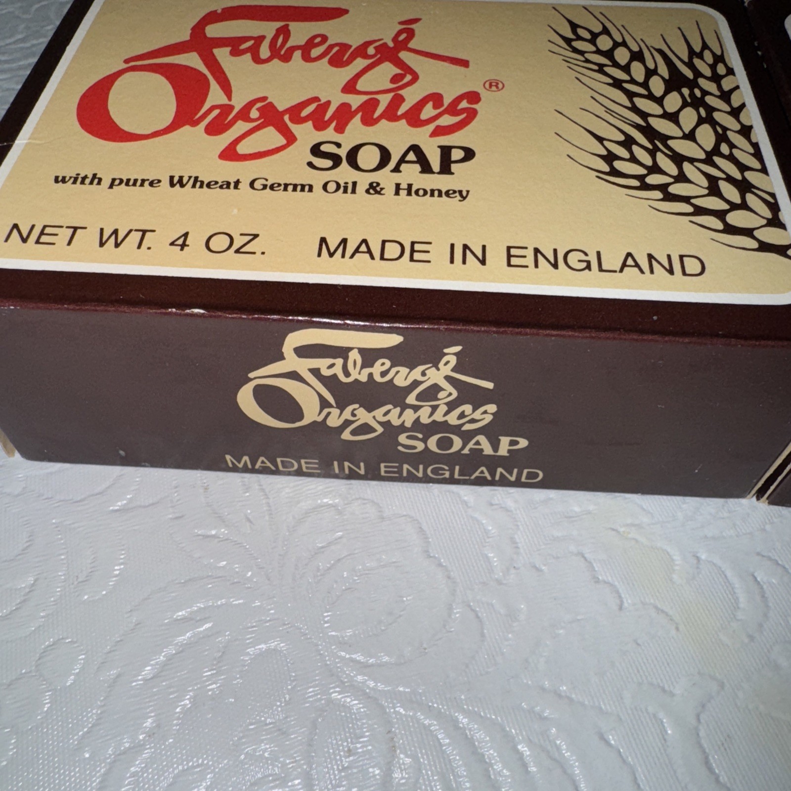 Lot Of 4 Vintage Faberge Organics 4 Oz Soap Bars Made In England NOS Smells Good