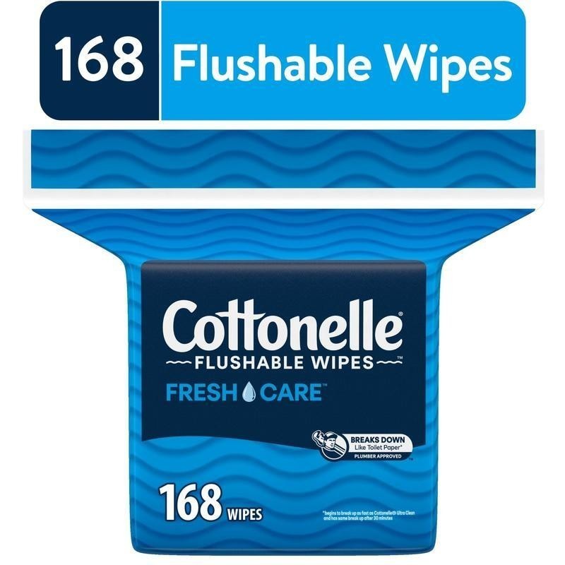Adult Flushable Wipes Resealable Pack 168 Count Hypoallergenic Septic Safe New
