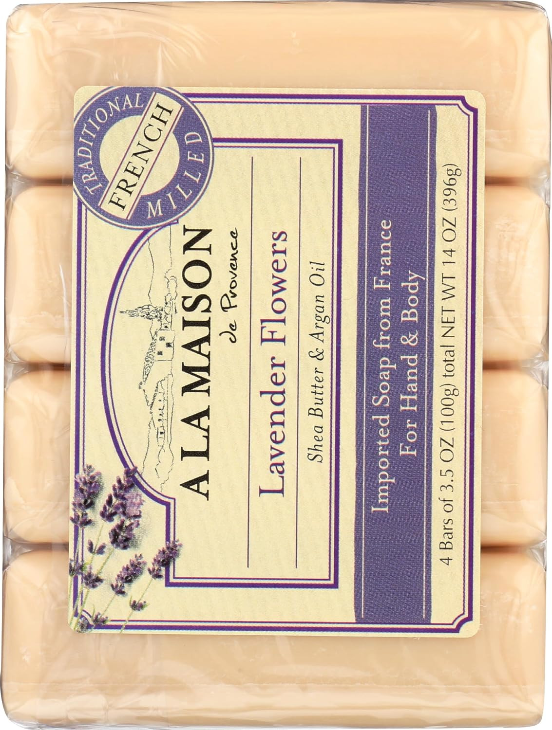 Lavender Flower Bar Soap – Triple French Milled Natural Moisturizing Hand Soap B