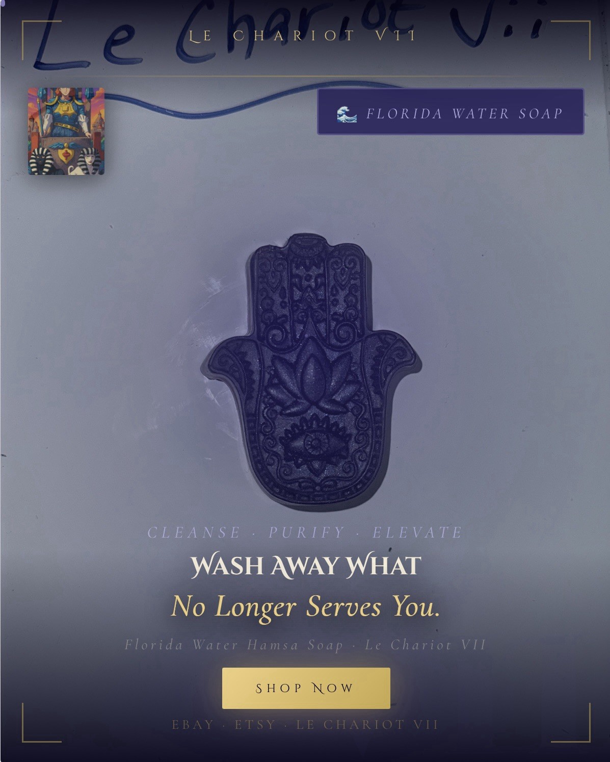 Hamsa Hand Florida Water Soap Bar Handmade Natural Spiritual Soap (Cleansing)
