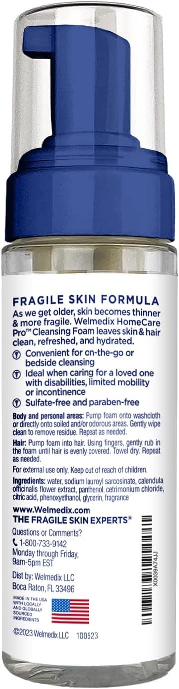 No Rinse Cleansing Foam – Rinse Free & Waterless Body Wash, 3-in-1 Shampoo &