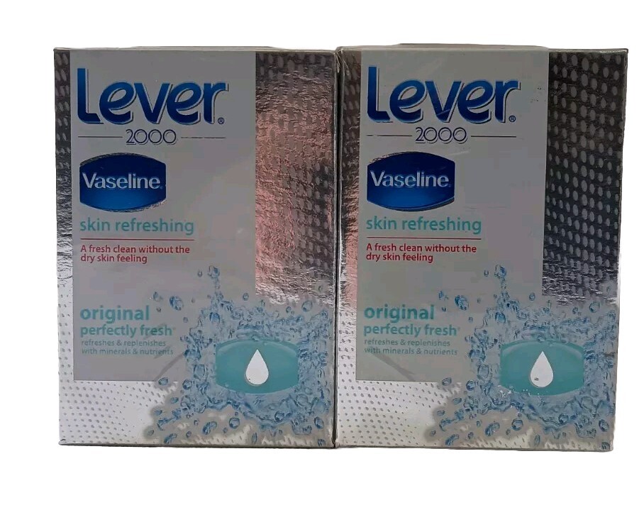 6 Lever 2000 Vaseline Soap Bars Original Perfectly Fresh 4.5 Oz.
