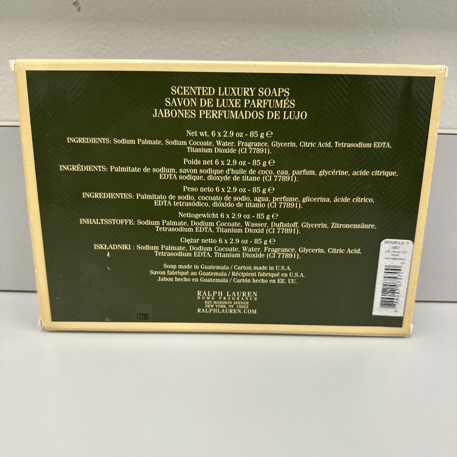LAUREN RALPH LAUREN Sparkling Sky Gift Box Set 6 Scented Luxury Bar Soaps 2.9 oz