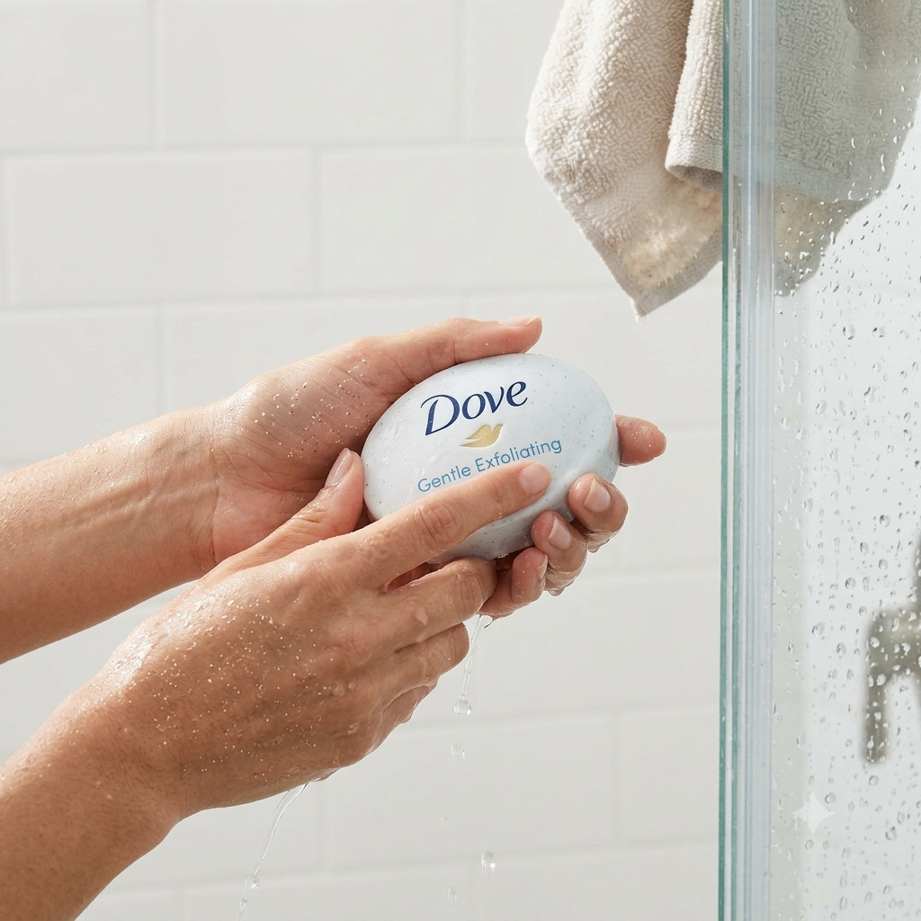 24 Dove Gentle Exfoliating Beauty Bar Soap, 4 Packs of 6, 3.75oz Bars, Moisturiz