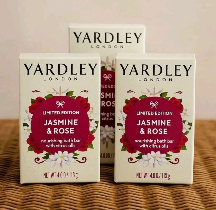 🌺3 Yardley® London JASMINE & ROSE Soap LIMITED EDITION 4.0 oz w/Citrus Oils🌺