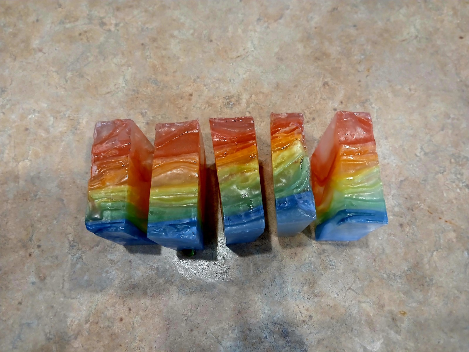 Rainbow Handmade Soap! Scent Is CHRISTMAS SPLENDOR.