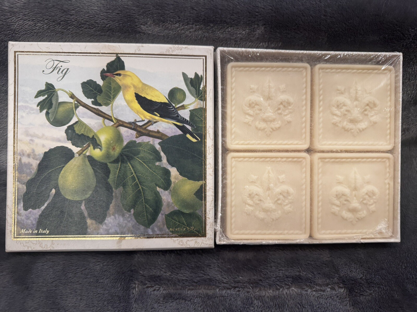 Saponificio Artigianale Fiorentino Fig Scented Soap 4 x 5.29 oz Bars In Gift Box