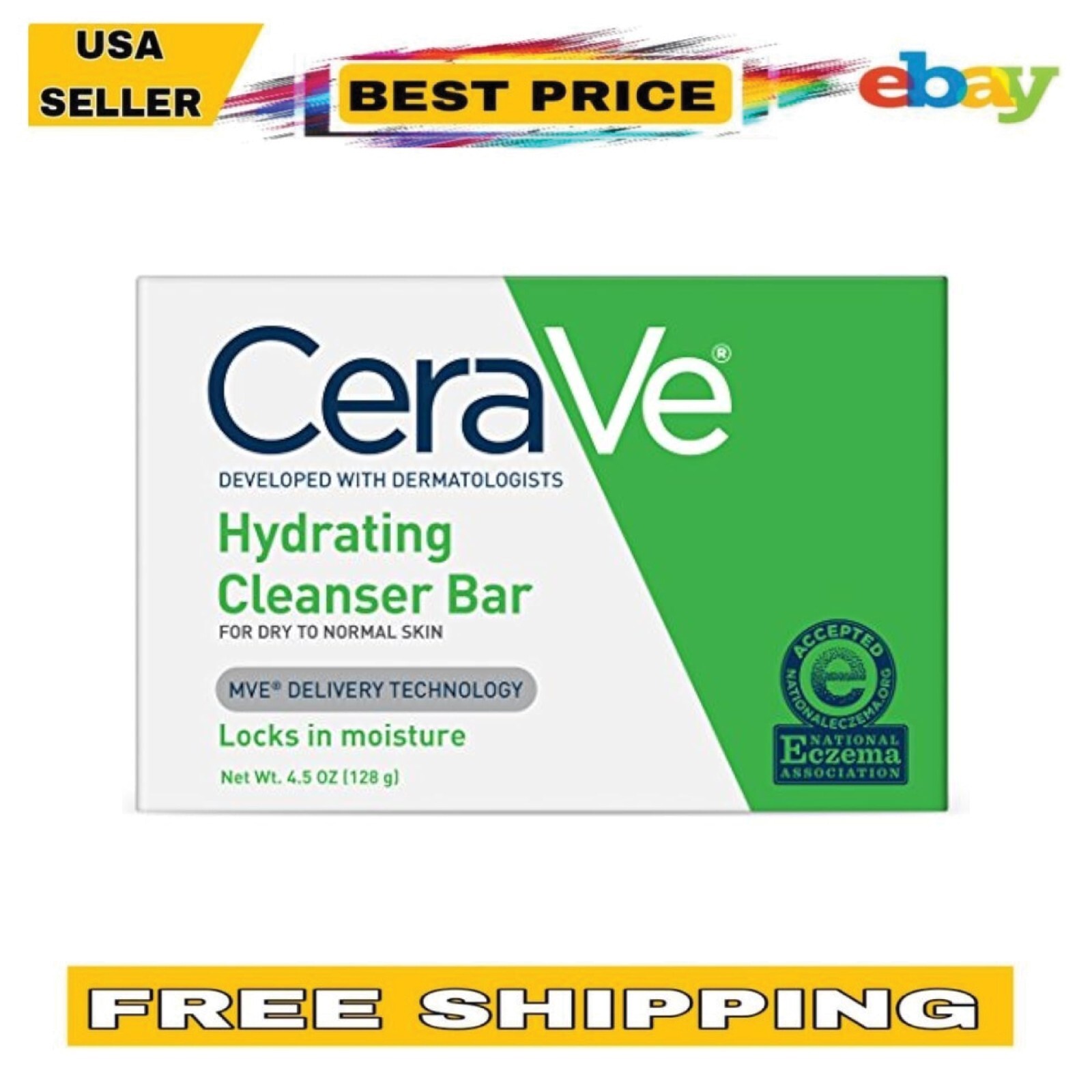 CeraVe Hydrating Cleanser Bar, Moisturizing Soap Free Cleanser