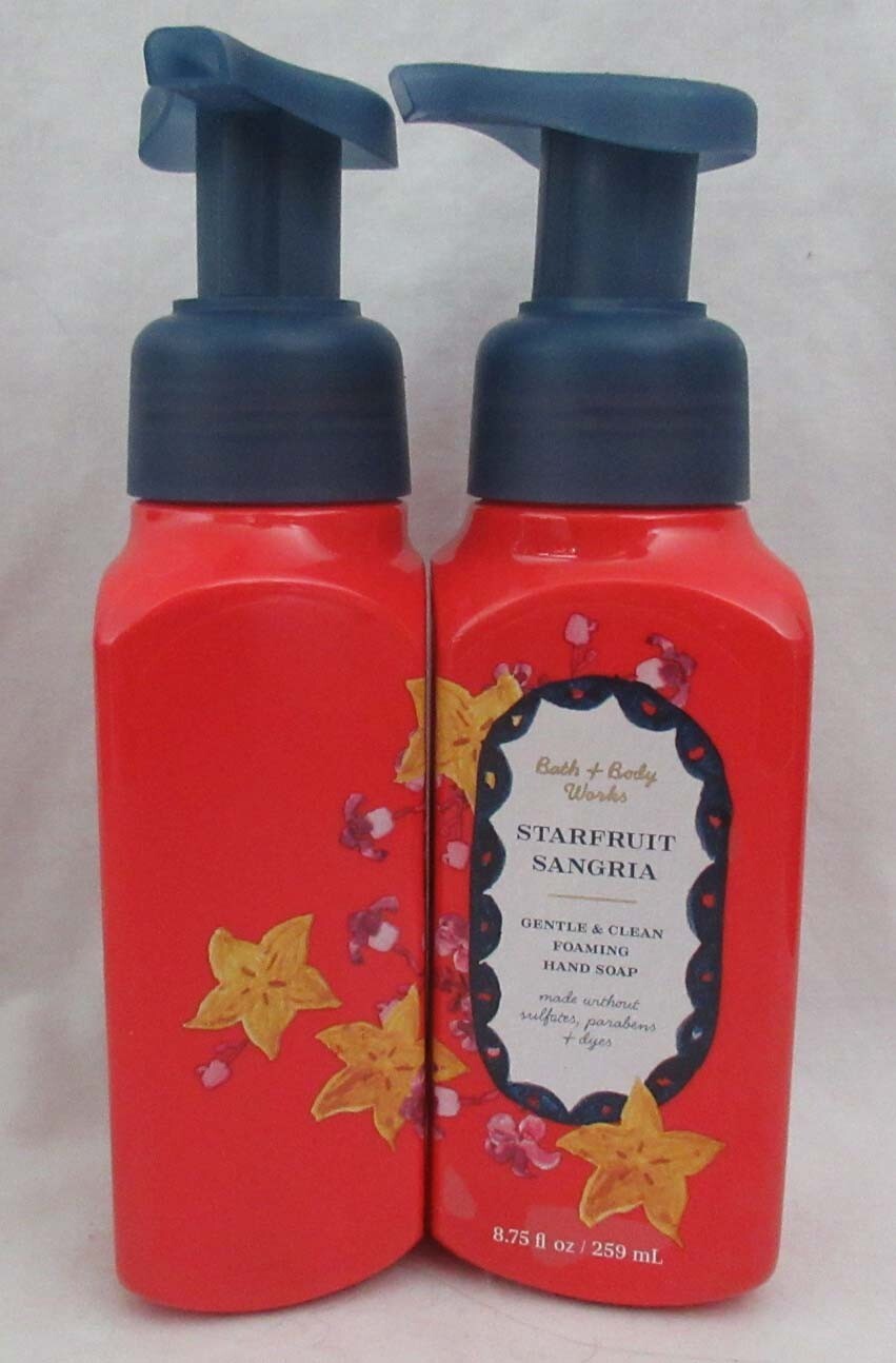 Bath & Body Works Gentle & Clean Foaming Hand Soap Set Lot 2 STARFRUIT SANGRIA