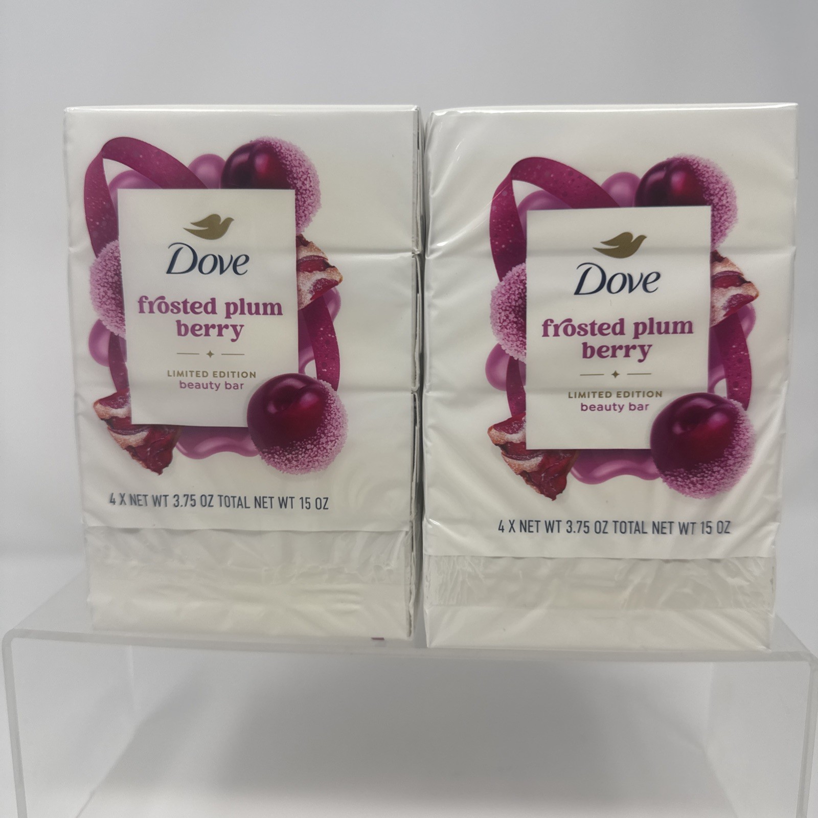 8 Bars Dove Frosted Plum Berry Limited Edition Holiday Treats Bar Soap 3.75 oz.