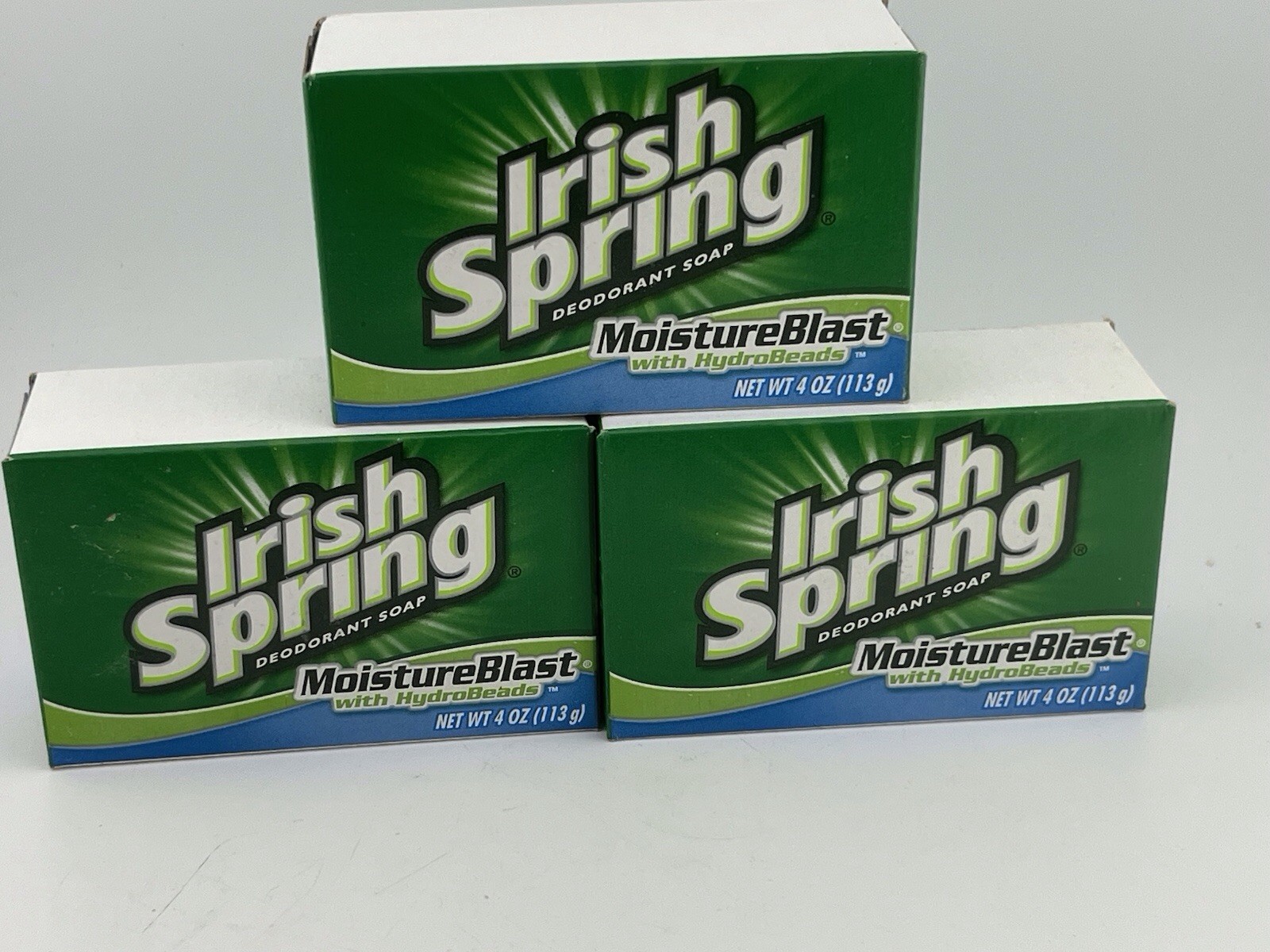 Irish Spring Moisture Blast Deodorant Soap 6 Pack Old Version NO FLAXSEED OIL