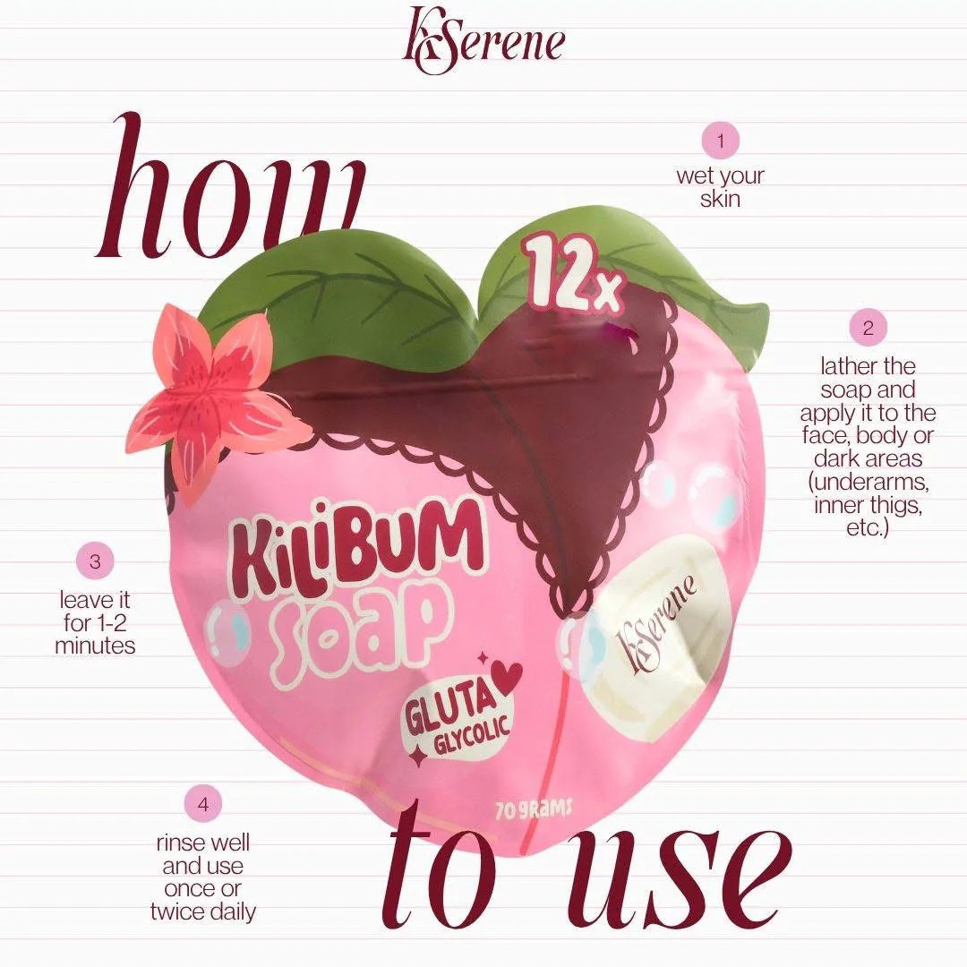 KSerene KiLiBUM Gluta Glycolic Soap 3 Bars 70g AHA Kojic Glutathione Exfoliating