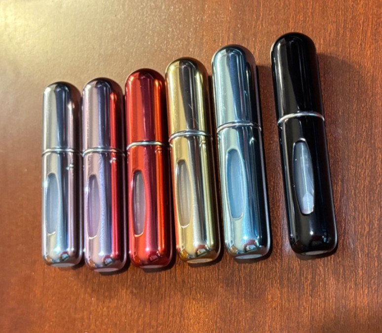 6 NEW Travel Portable Mini Refillable Perfume Atomizer Bottles Pump Spray 5ml