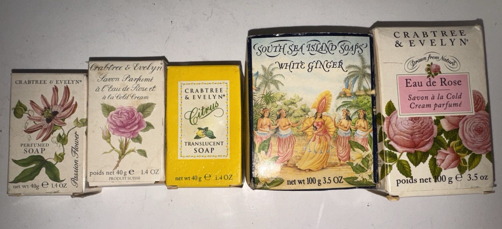 CRABTREE & EVELYN BAR SOAP CHOICE ROSEWATER APRICOT CITRUS GINGER SOUTH SEA