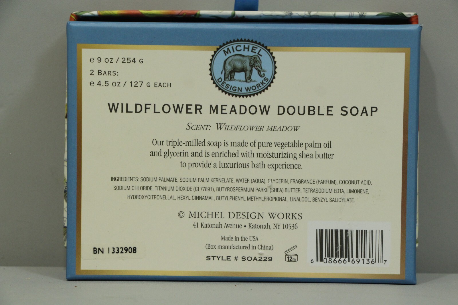 Michel Design Works Wildflower Meadow Shea Butter Soap Boxes Set Of 2 Bars New