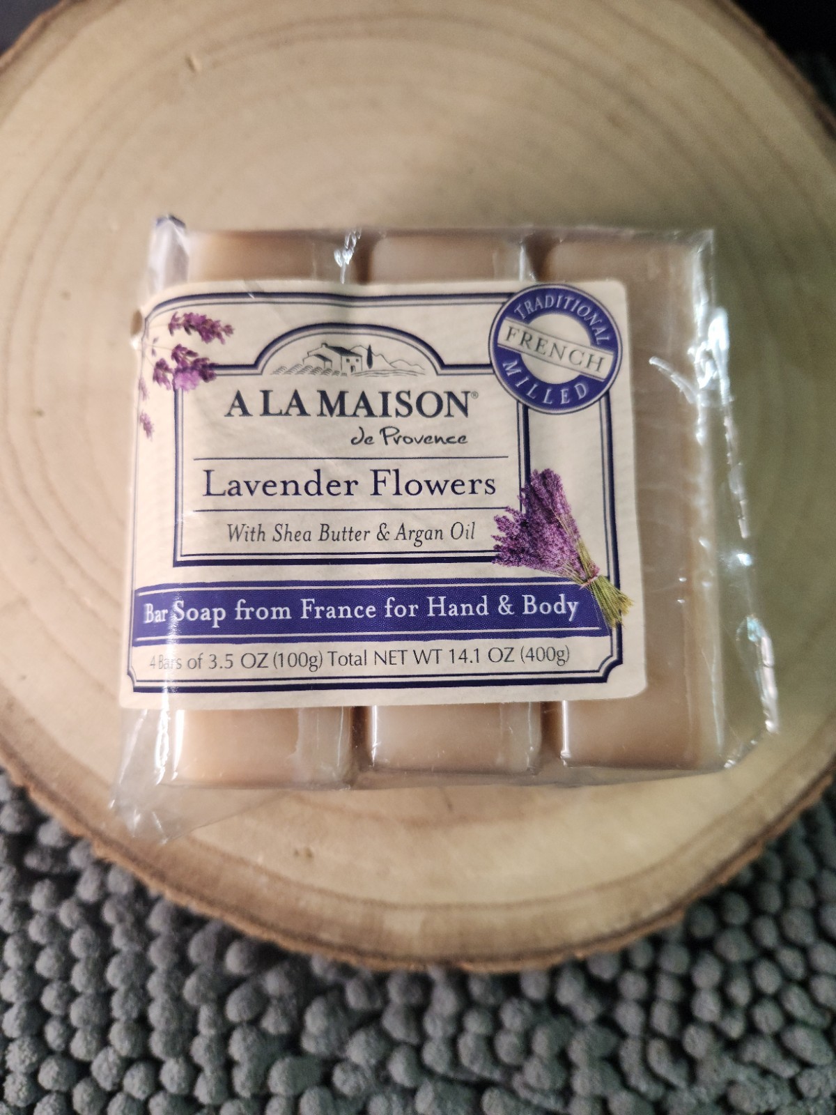 A La Maison Lavender Flowers Bar Soap with Shea Butter & Olive Oil 14 oz 43Count