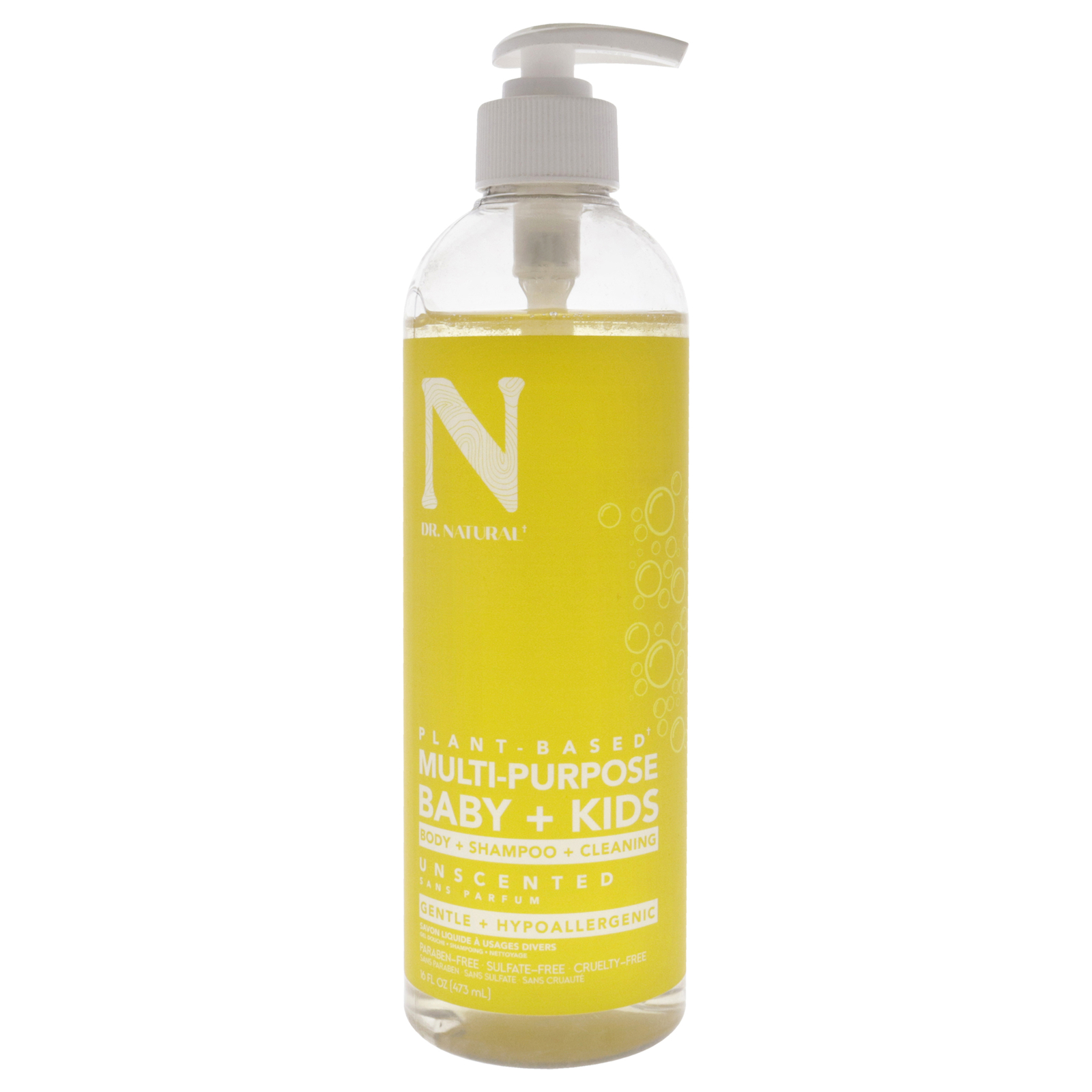 Multi-Purpose Baby Plus Kids Soap – Unscented by Dr. Natural for Kids – 16 oz