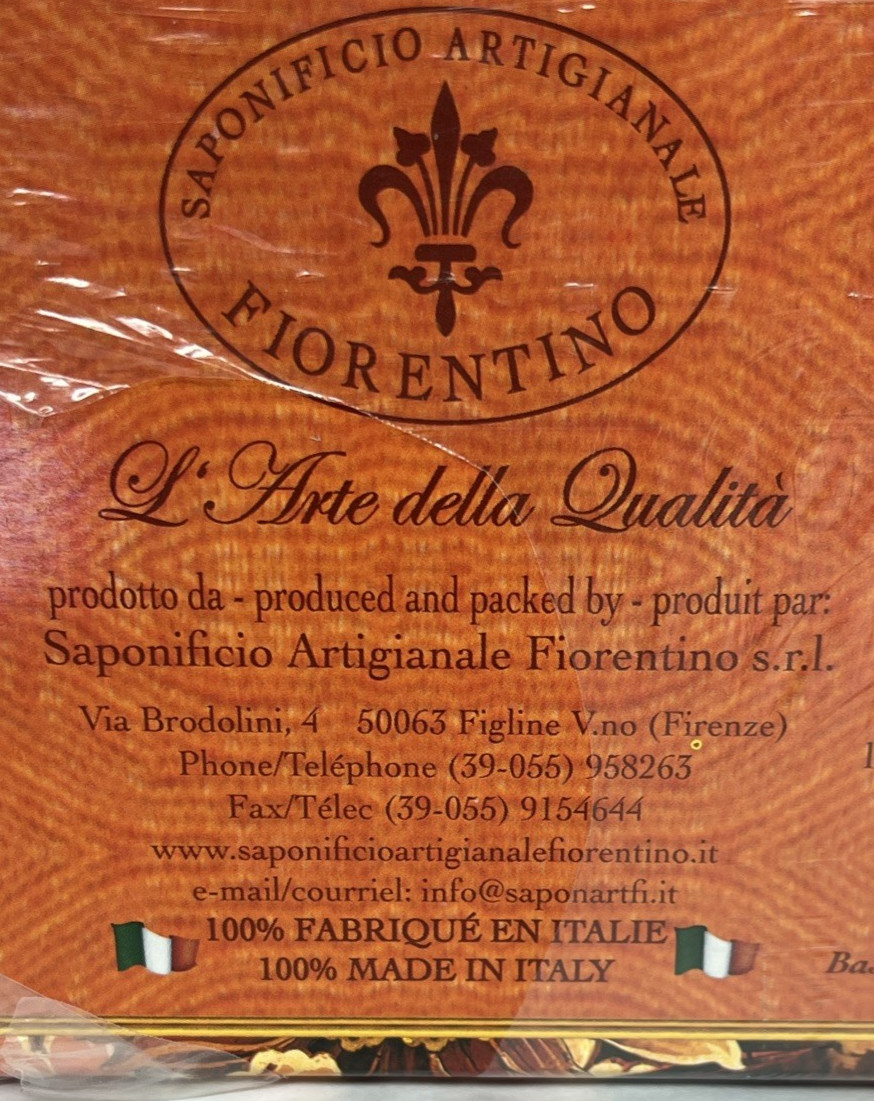Saponificio Artigianale Fiorentino Orange Blossom Bar Soap From Italy 3 x 4.40oz