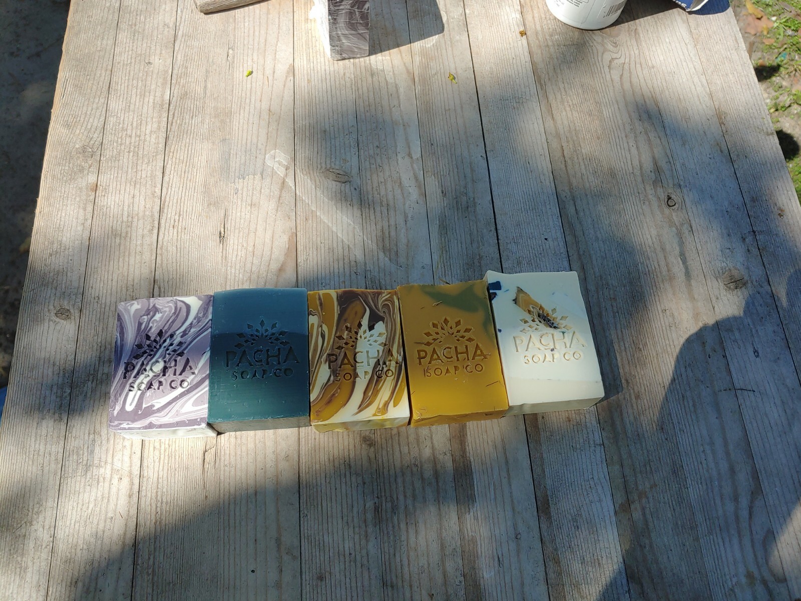 Lot Of 5- Pacha Soap, Almond Goat Milk, Salt & Kemp , French Lavender, lemongras