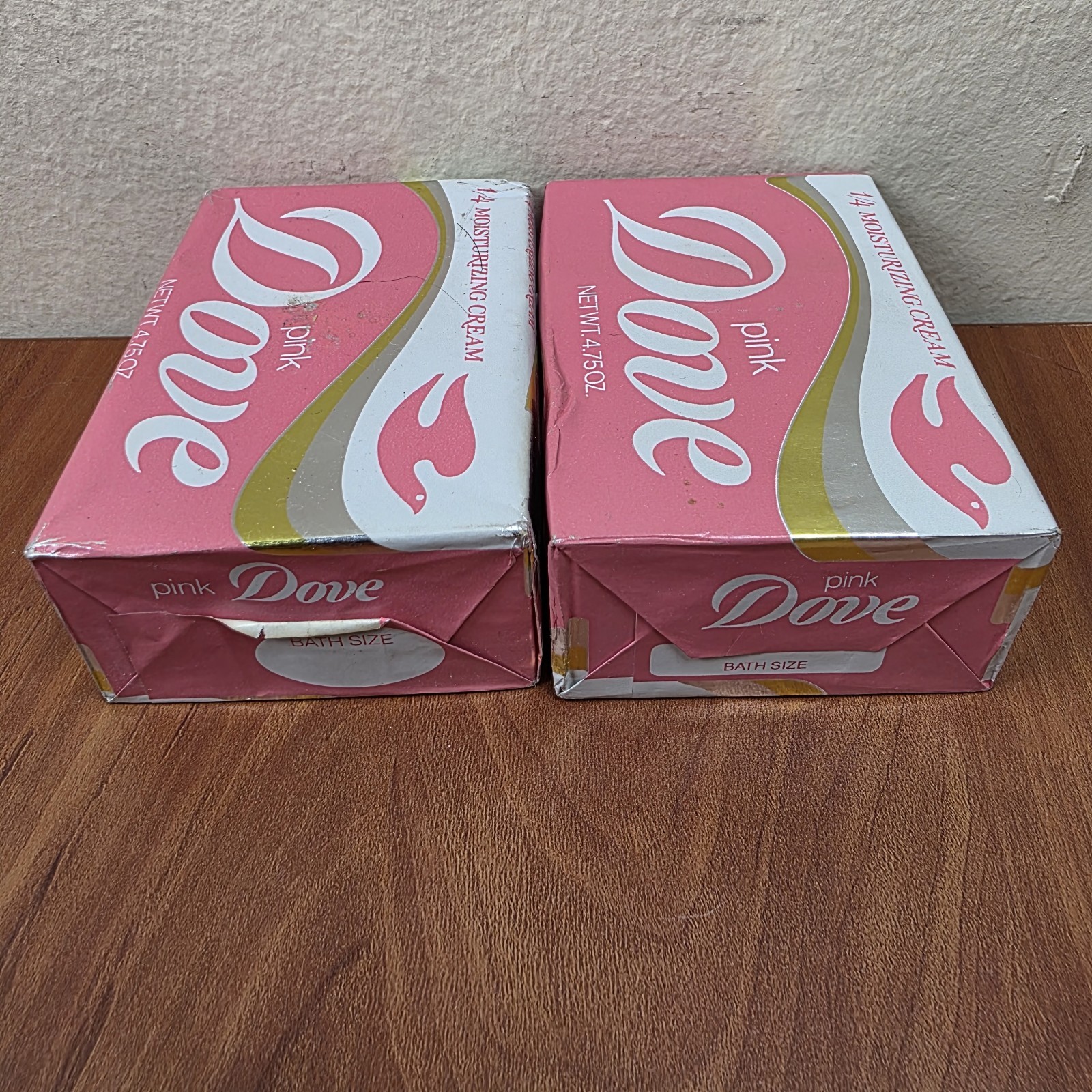 Lot of 3 Vintage Pink Dove Bath Size Soap Bars 1/4 Moisturizing Cream NOS