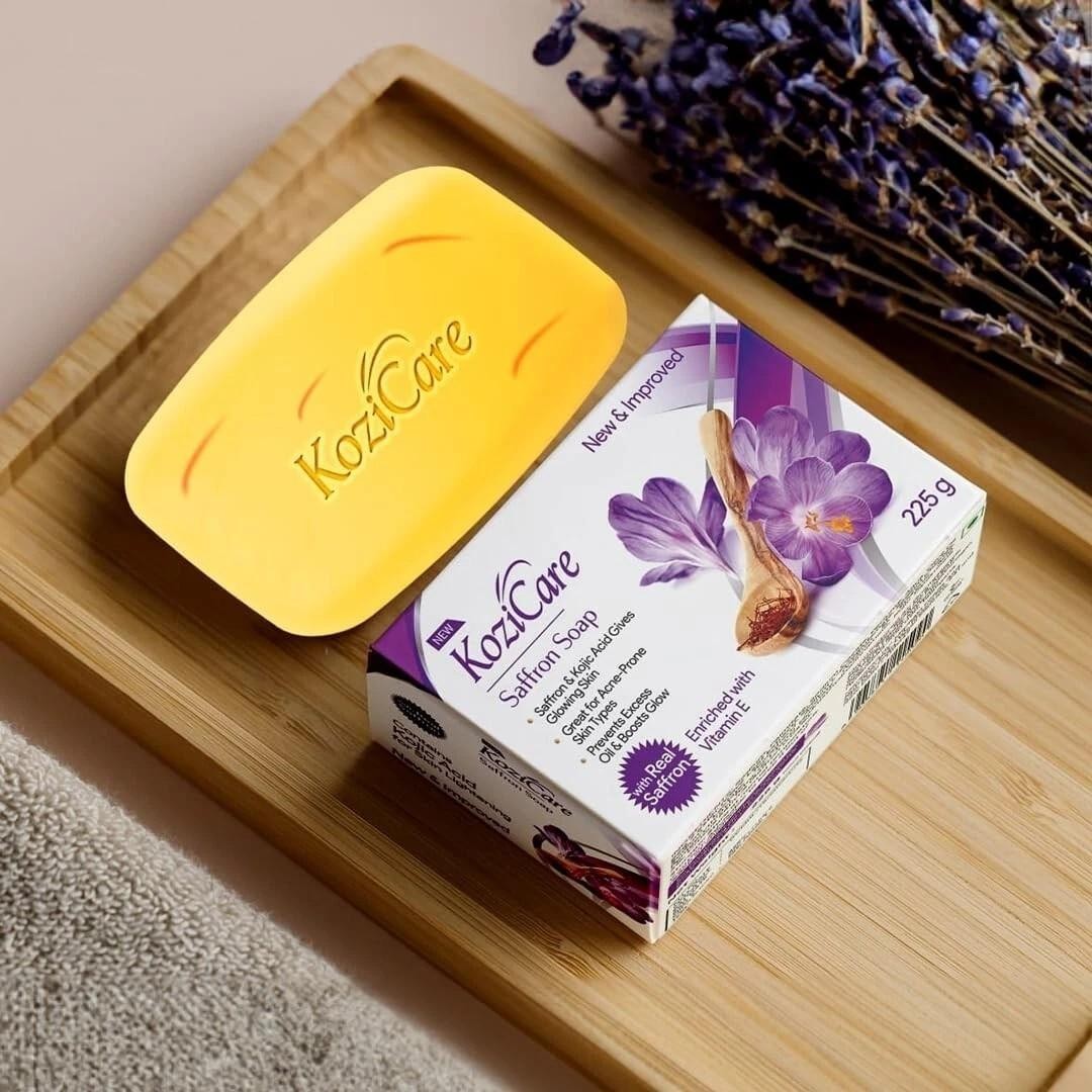3 x Kozicare Kojiic Acid Soap & Glutathione Soap | Saffron Soap 75gm Tan Removal