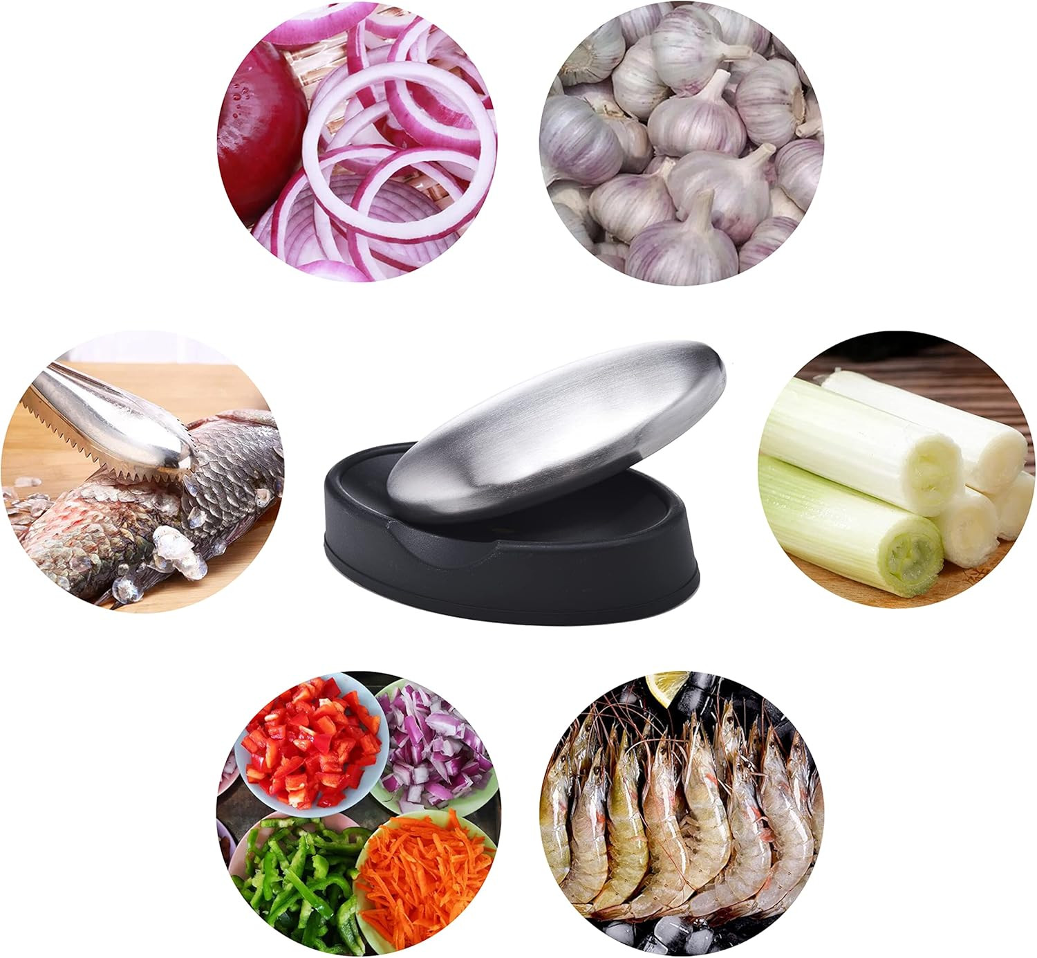 5 Packs Stainless Steel Soap Bar, Magic Metal Odor Remover Rub Away Fish Garlic