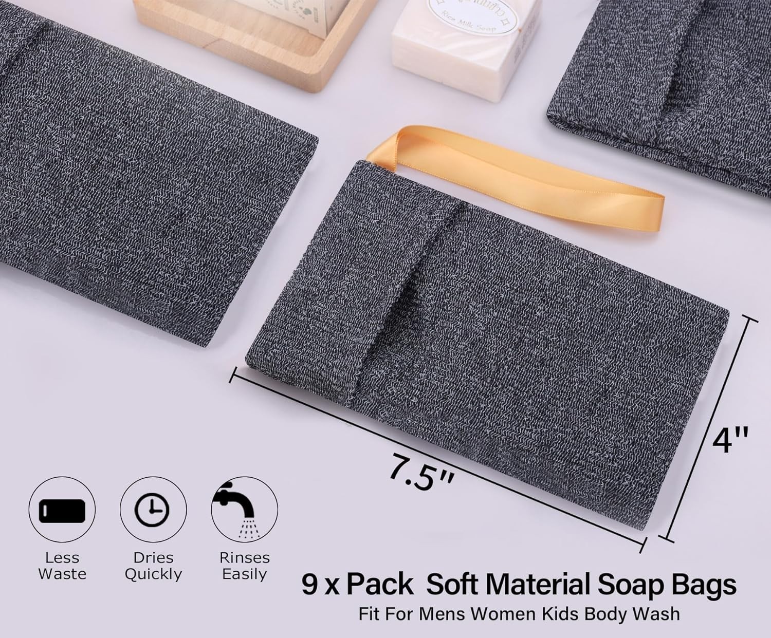 Body Scrubber Shower Sponge – Pack of 9 Exfoliating//