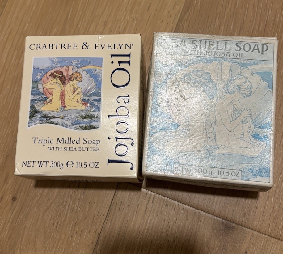 NEW SET OF 2 CRABTREE & EVELYN Jojoba Oil Triple Milled Soap Sea Shell 10.5 oz